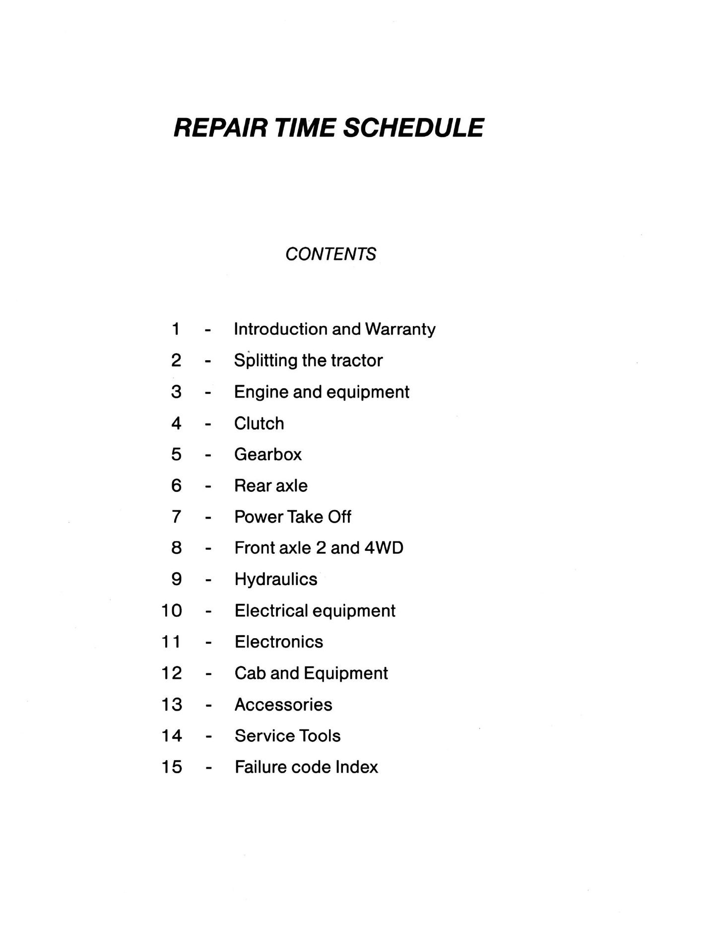 MASSEY FERGUSON 6100 Tractor Repair Time Schedule