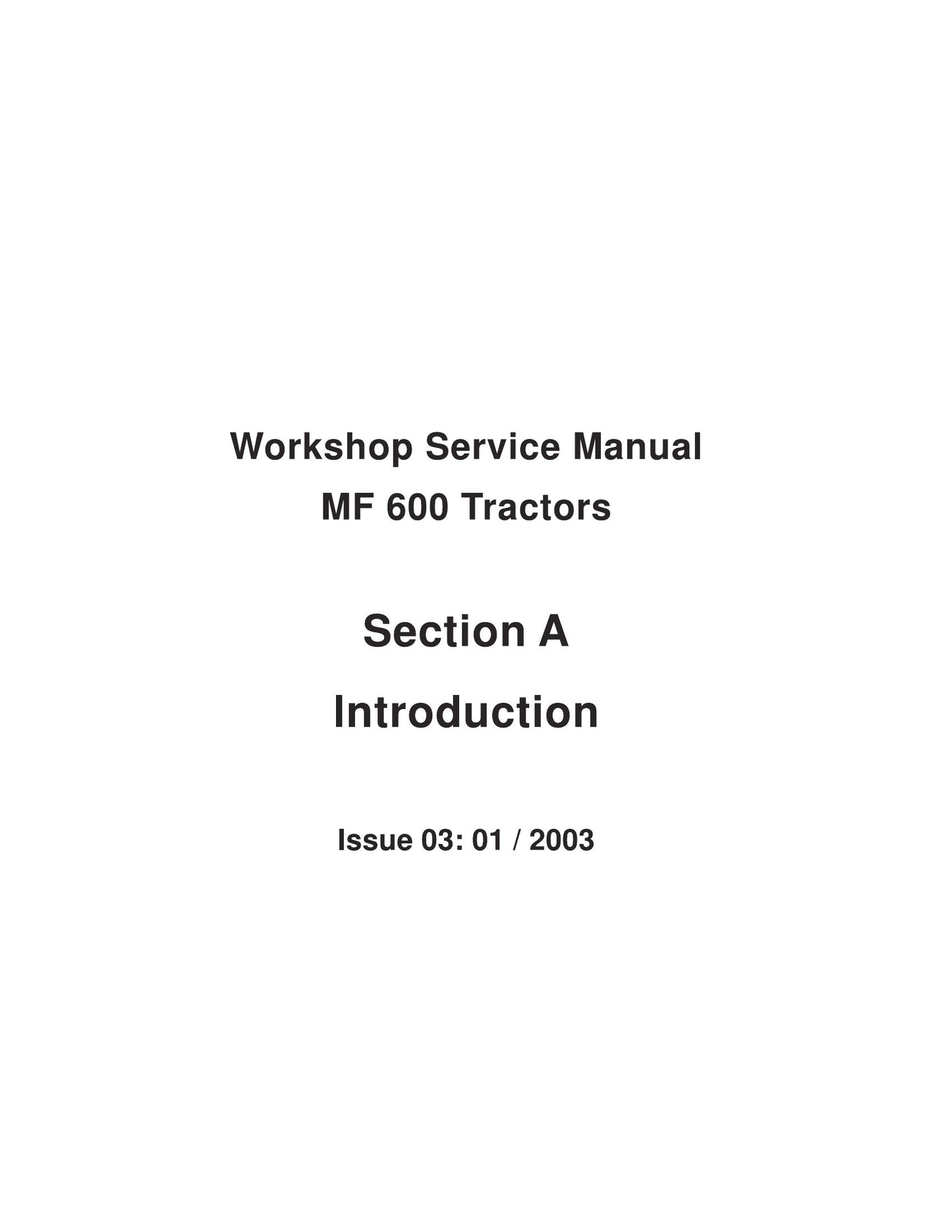 MASSEY FERGUSON MF 630 MF 650 MF 660 MF 680 Tractor Factory Workshop Service Manual