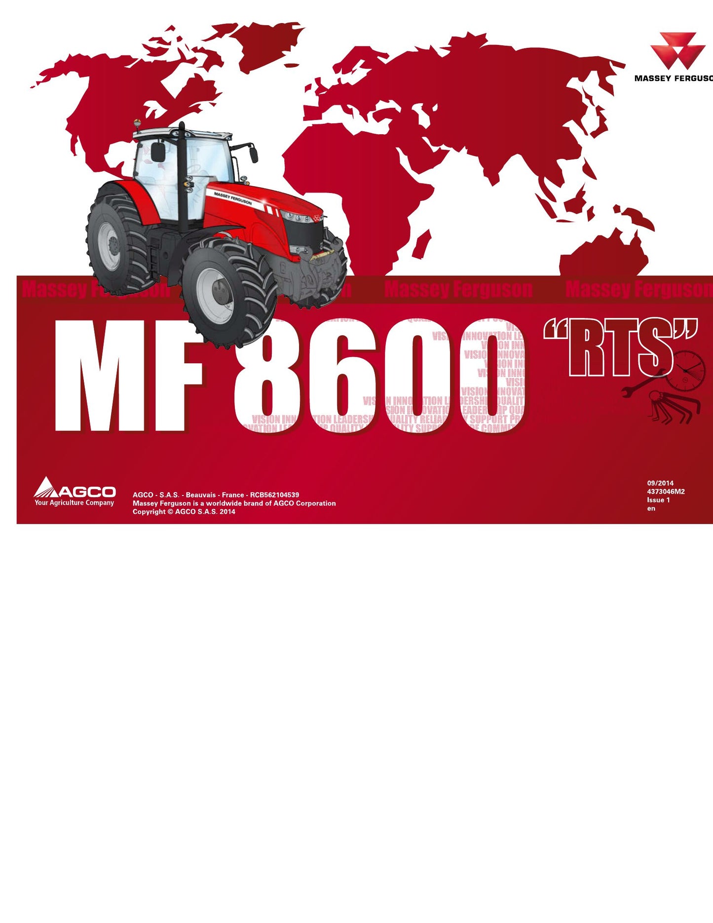 MASSEY FERGUSON MF 8600 Tractor Factory Workshop Parts Catalog 4372048M2