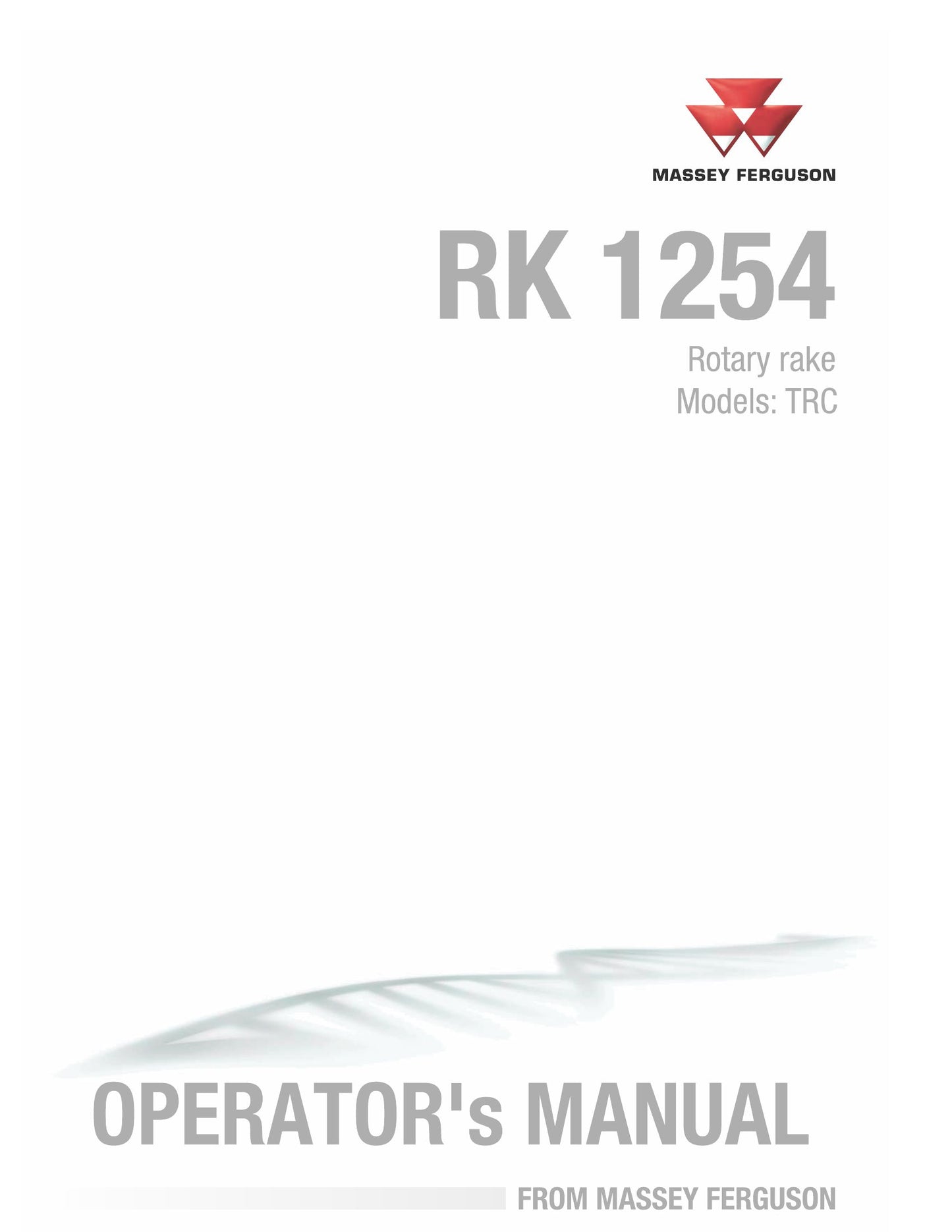 MASSEY FERGUSON RK 1254 Rotary Rake Factory Workshop Operator Manual