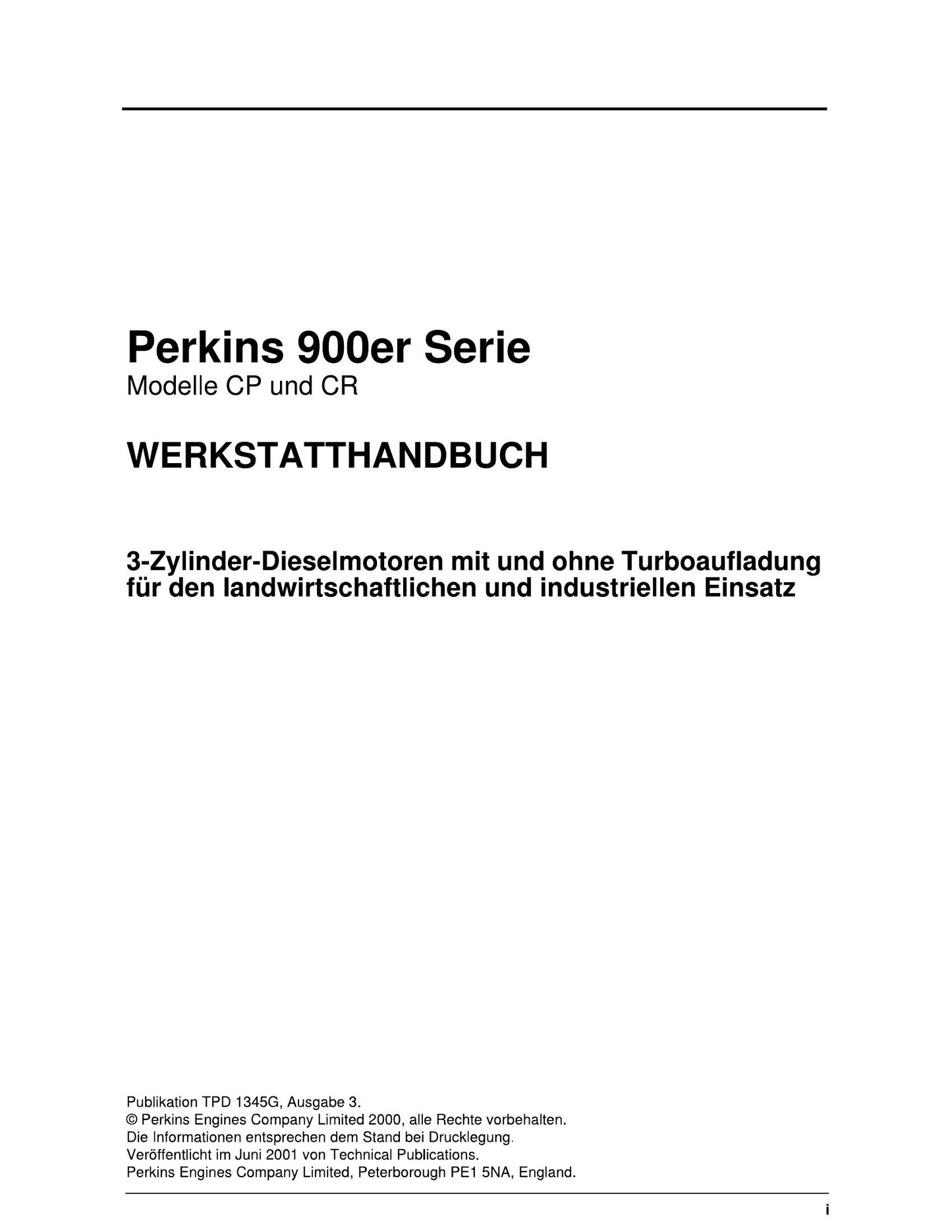 PERKINS 900 CP CR Engine Factory Workshop Service Manual TPD 1345G