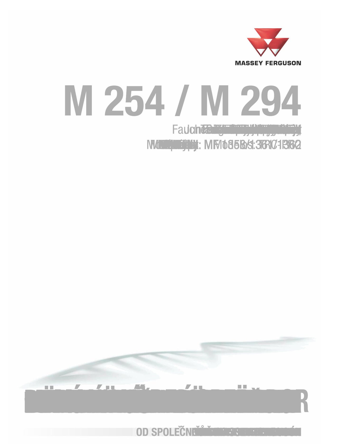 Massey Ferguson M 254 M 294 Tractor Factory Workshop Operator Manual MF1066513R1/1962