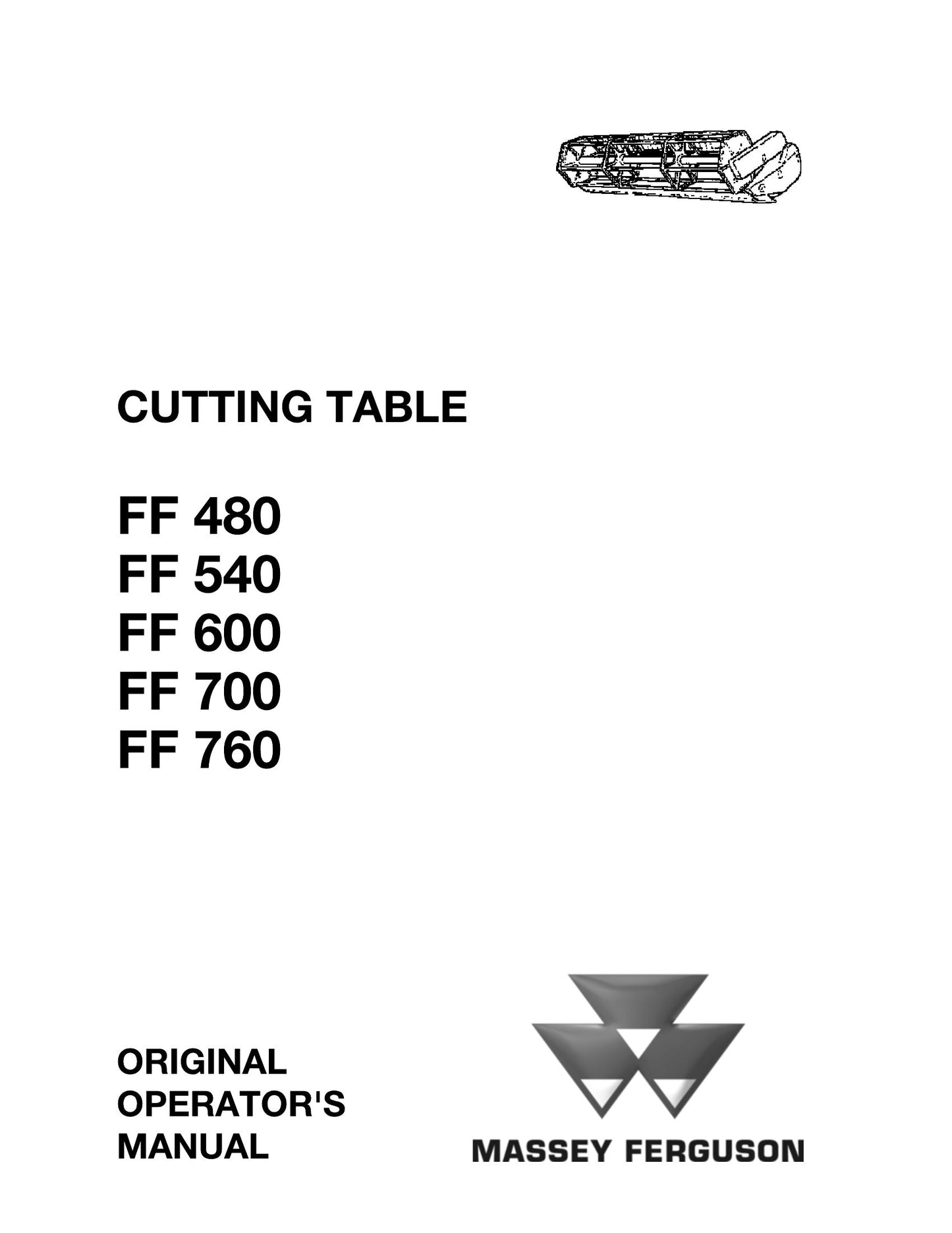 MASSEY FERGUSON FF480 FF540 FF600 FF700 FF760 Other Factory Workshop Operator Manual