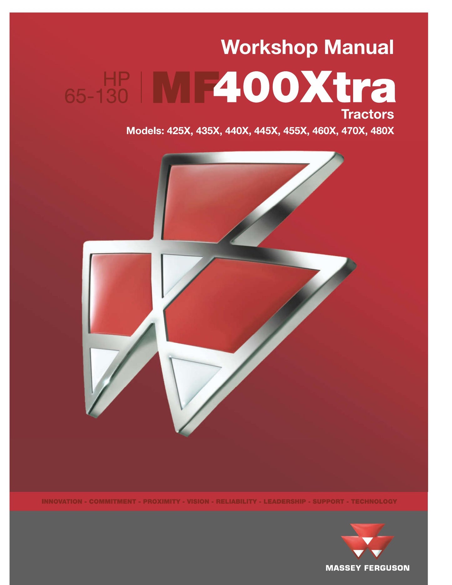 MASSEY FERGUSON 425X 435X 440X 445X 455X 460X 470X 480X Tractor Workshop Manual