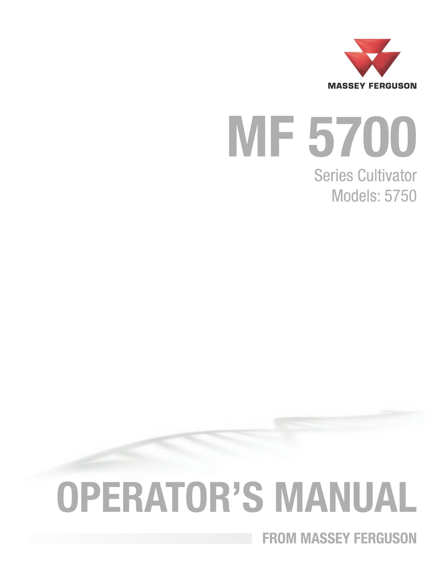 MASSEY FERGUSON 5750 Cultivator Factory Workshop Operator Manual (EN)