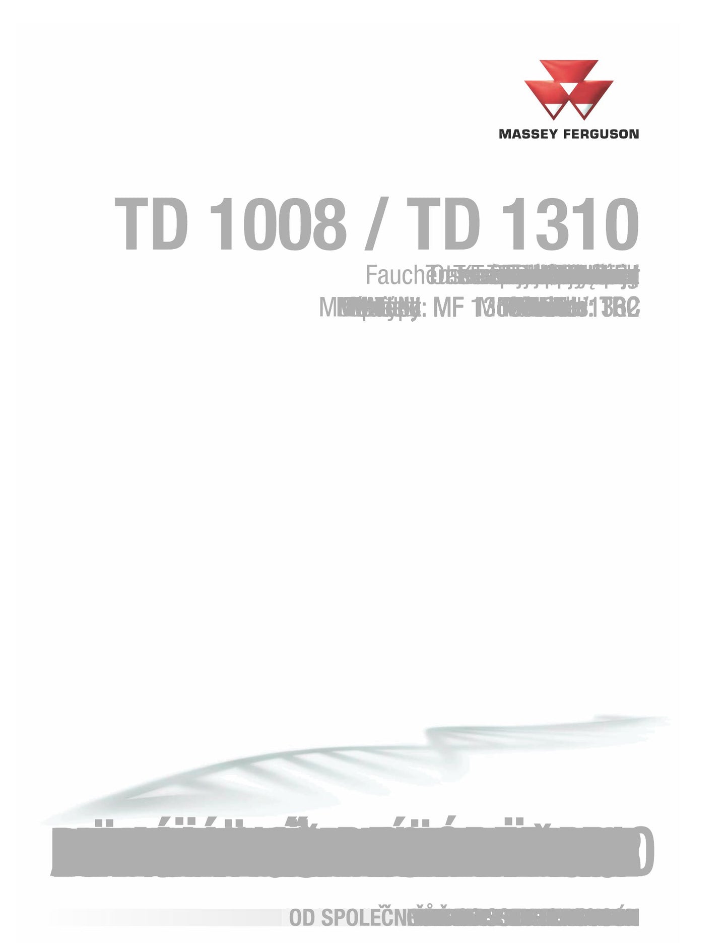 MASSEY FERGUSON TD1008 TD1310 Tractor Factory Workshop Operator Manual