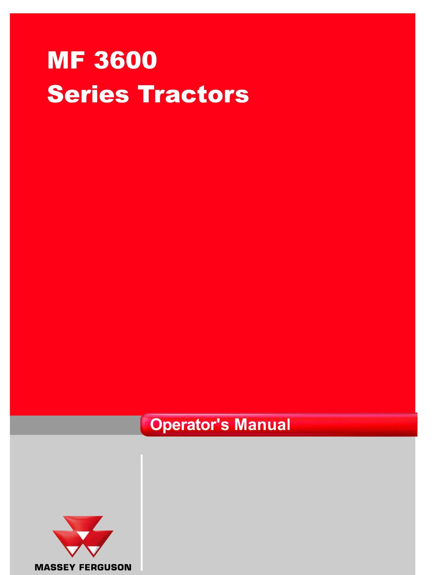 MASSEY FERGUSON 3600 Tractor Factory Workshop Operator Manual