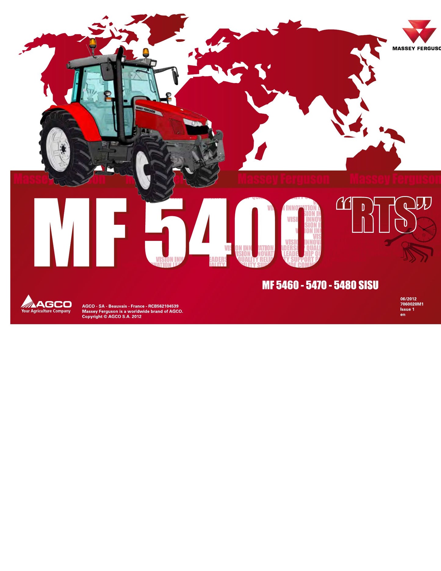 MASSEY FERGUSON MF 5460 MF 5470 MF 5480 Sisu Tractor Factory Workshop Operator Manual