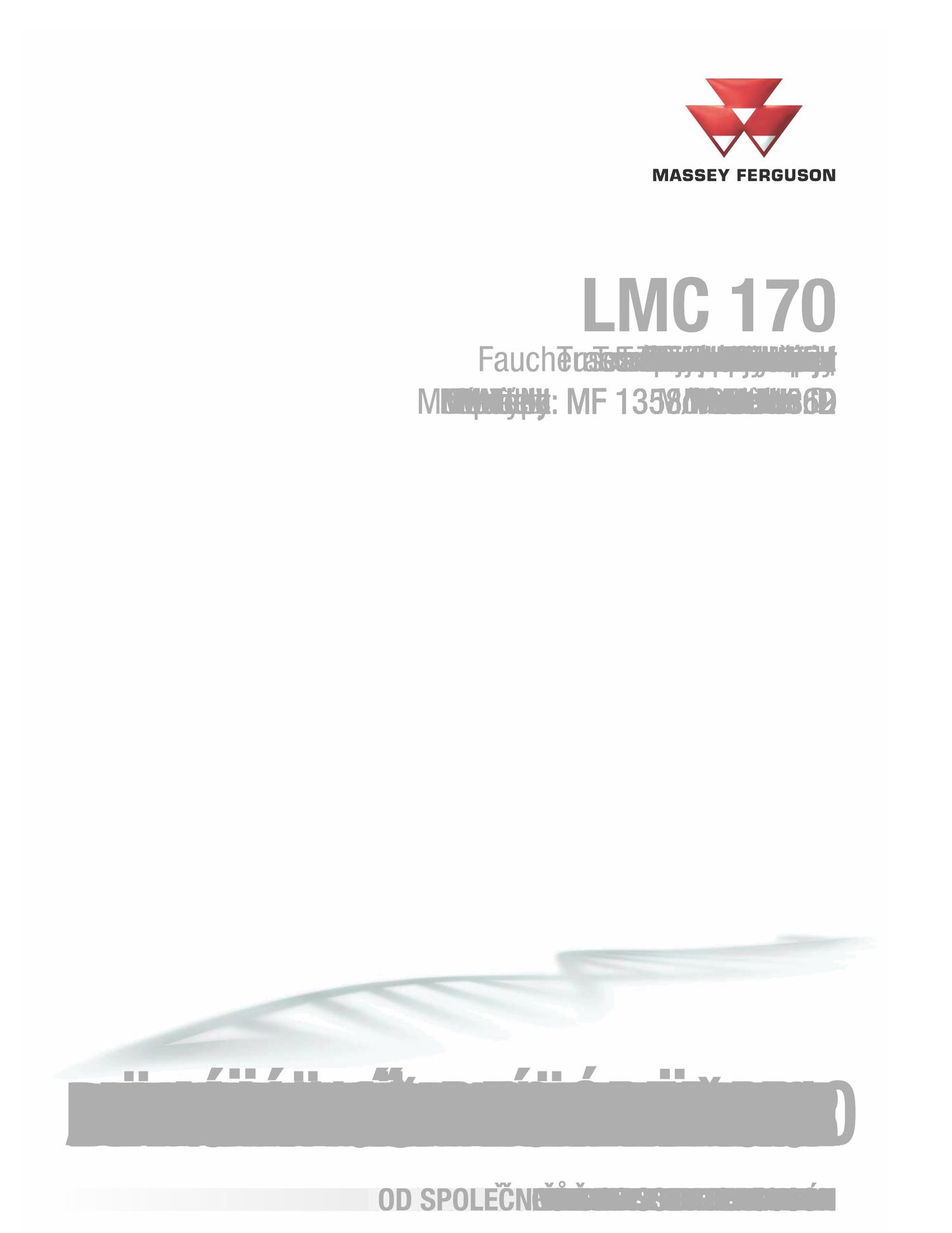 MASSEY FERGUSON LMC 170 Tractor Factory Workshop Operator Manual