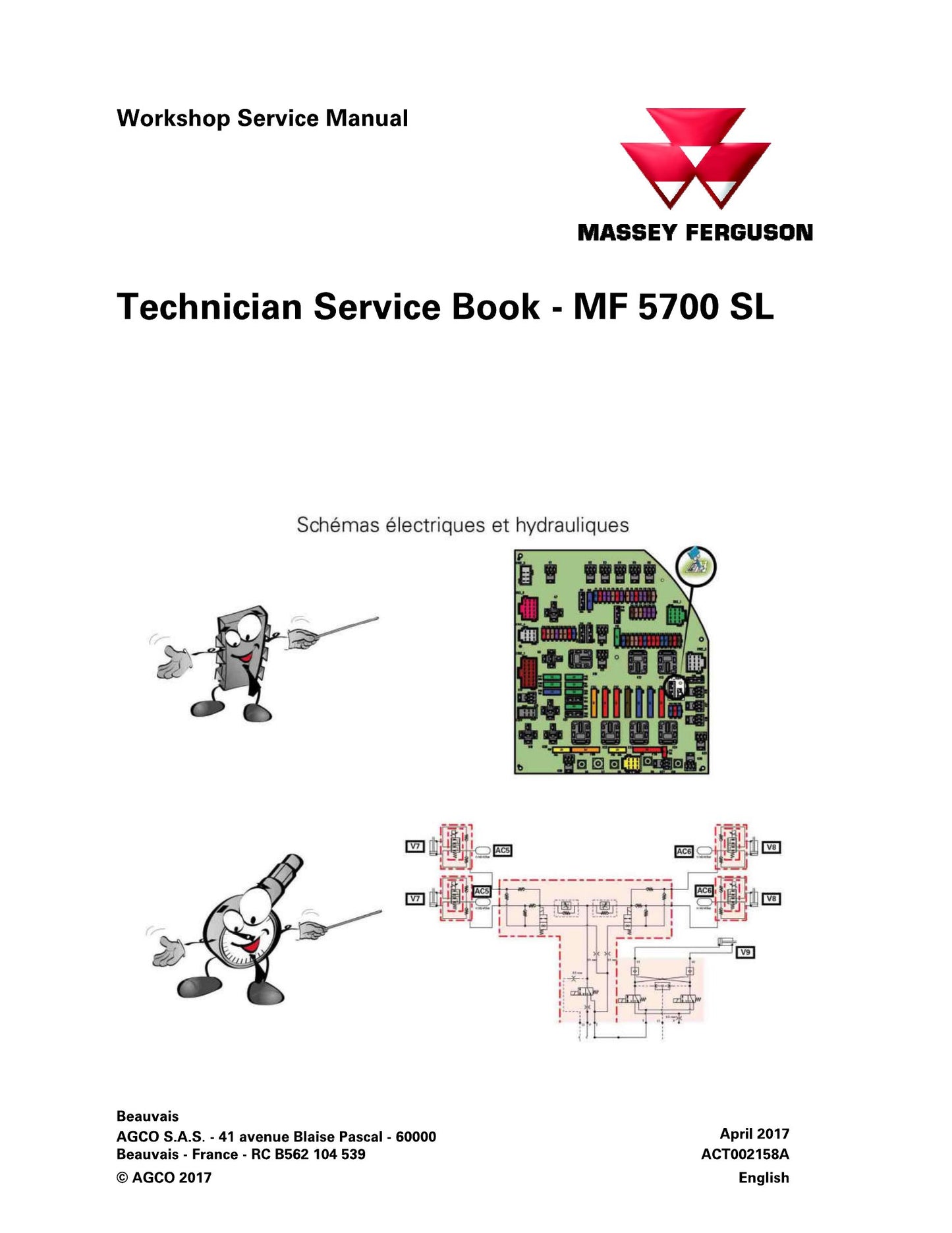 MASSEY FERGUSON MF 5700 SL Tractor Workshop Factory Workshop Service Manual ACT00218A