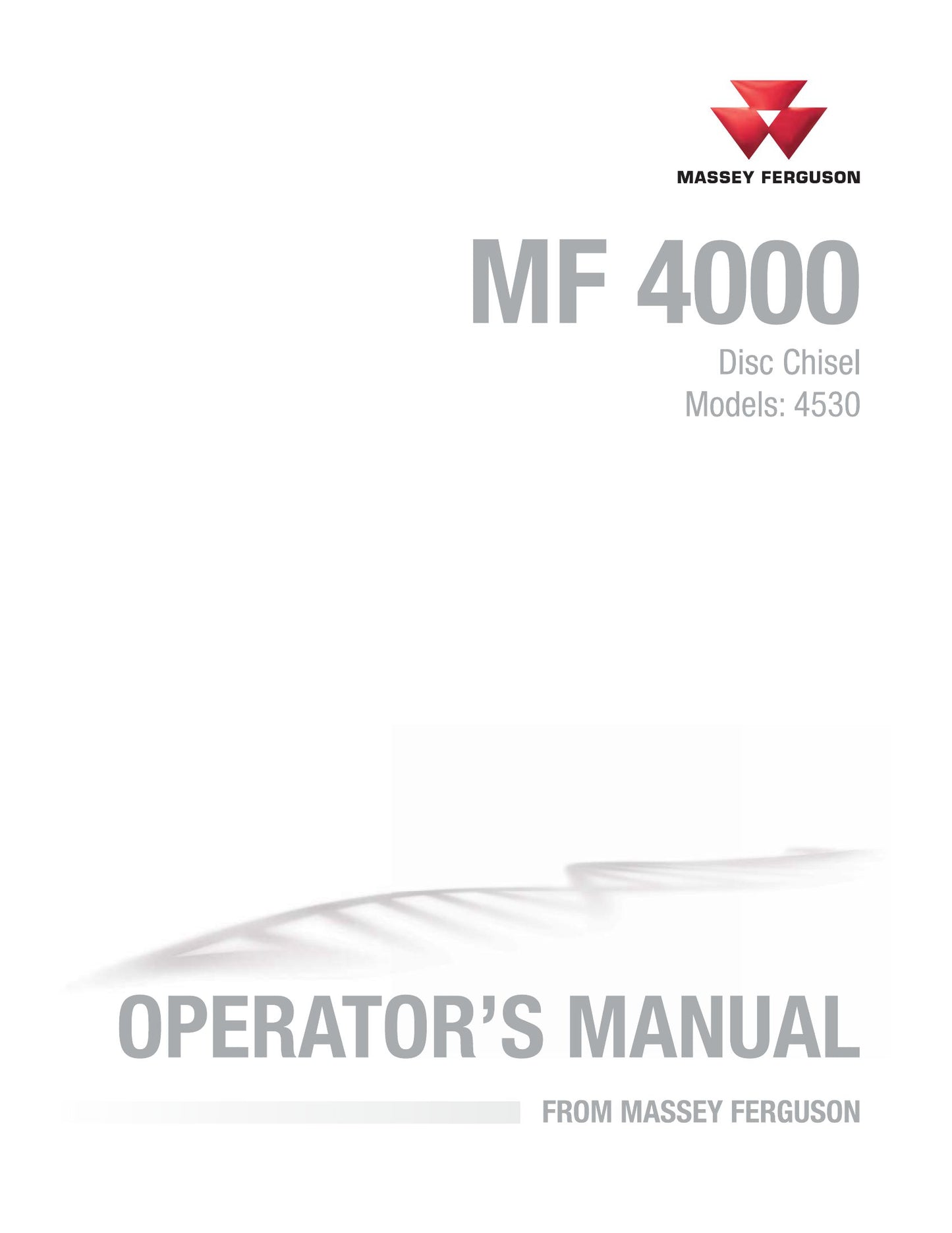 MASSEY FERGUSON MF 4000 4530 Disc Chisel Operator's Manual (EN)