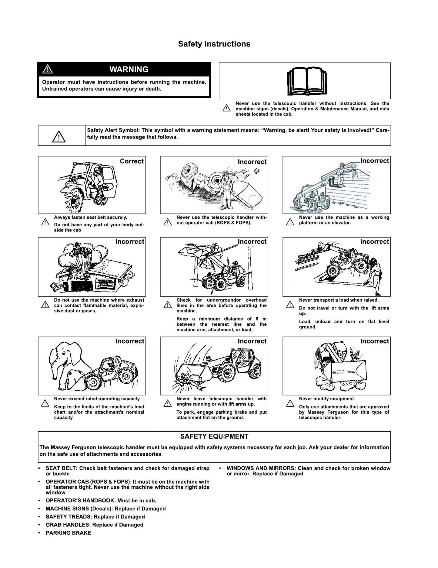 MASSEY FERGUSON Telescopic Handler Operation and Factory Workshop Maintenance Manual 1857 508 M1