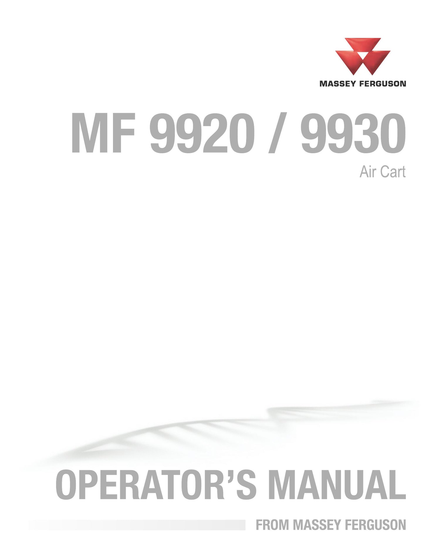MASSEY FERGUSON MF9920 MF9930 Air Cart Factory Workshop Operator Manual