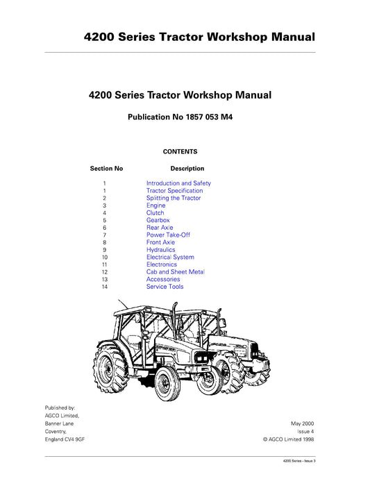 AGCO 4200 Series Tractor Workshop Manual 1857 053 M4