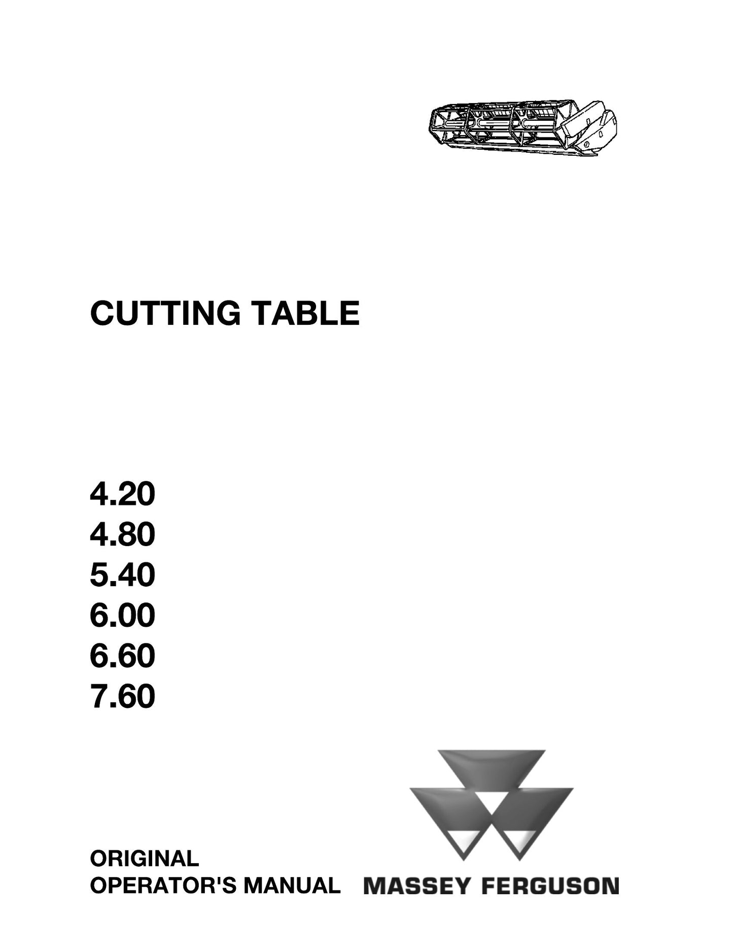 MASSEY FERGUSON 4.20 4.80 5.40 6.00 6.60 7.60 Other Factory Workshop Operator Manual