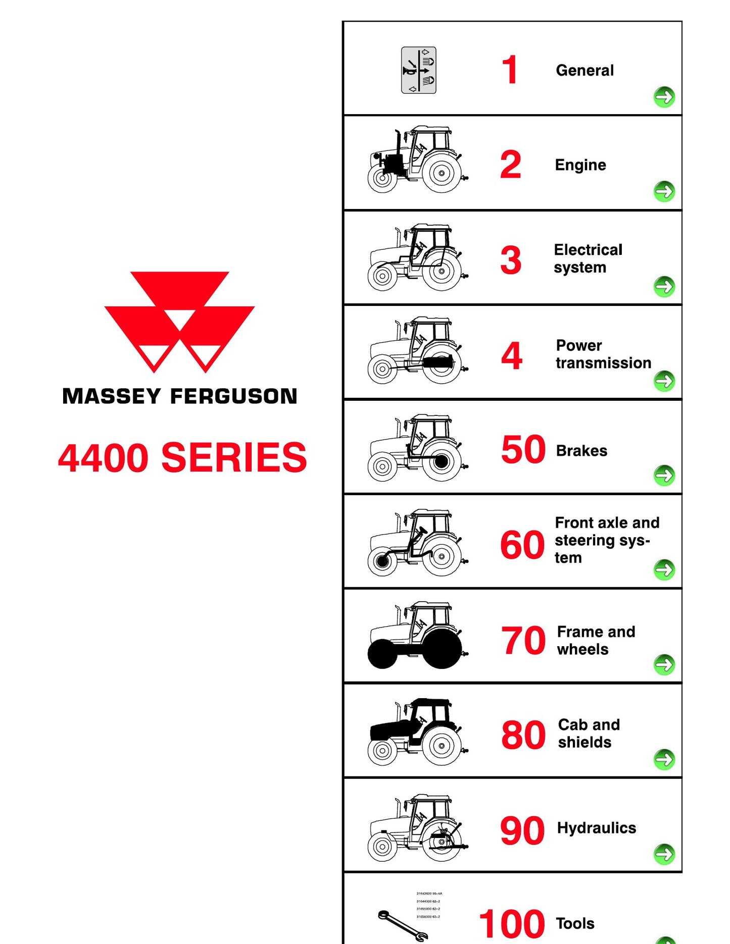 MASSEY FERGUSON 4400 Series Tractor Factory Workshop Service Manual