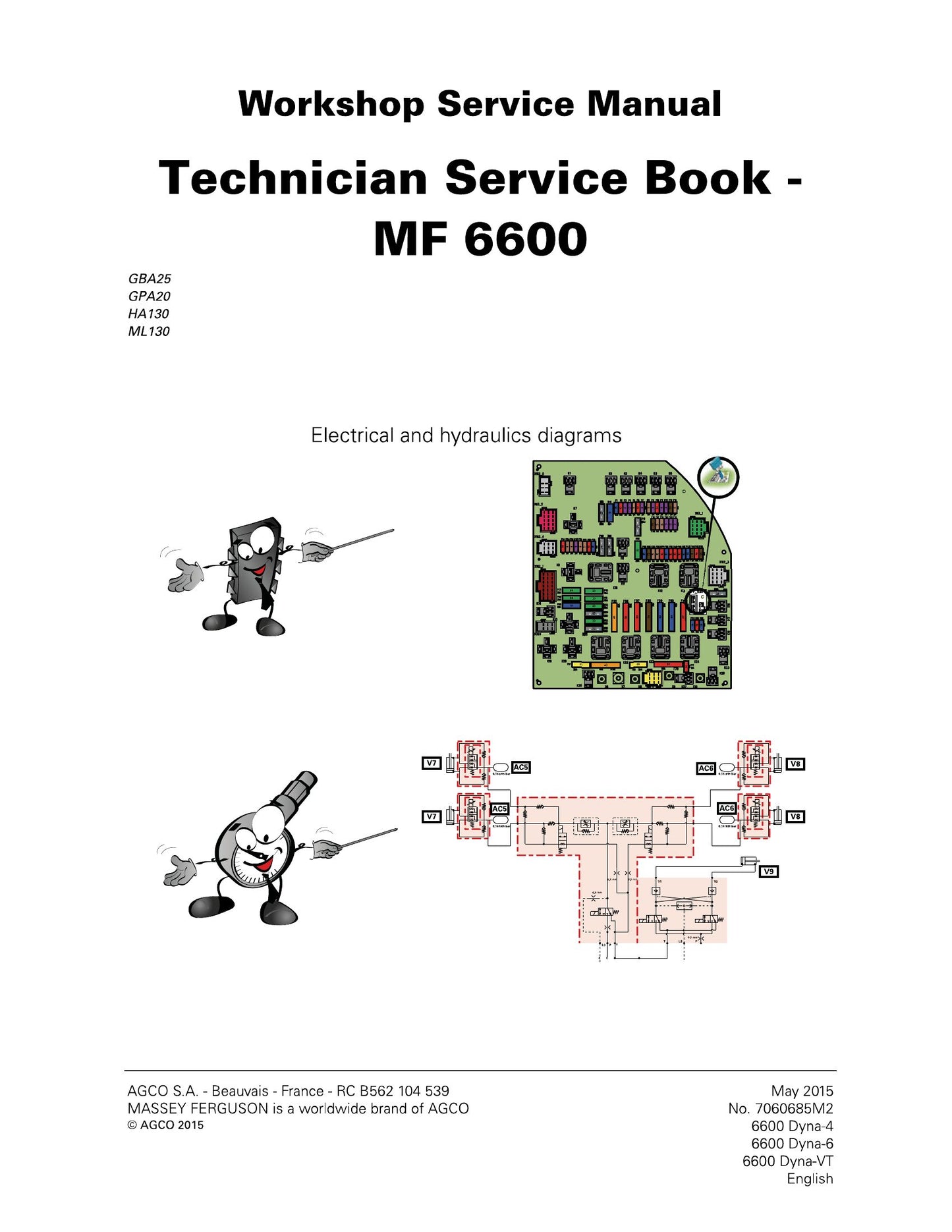MASSEY FERGUSON GBA25 GPA20 HA130 ML130 MF6600 Tractor Factory Workshop Service Manual 706885M2