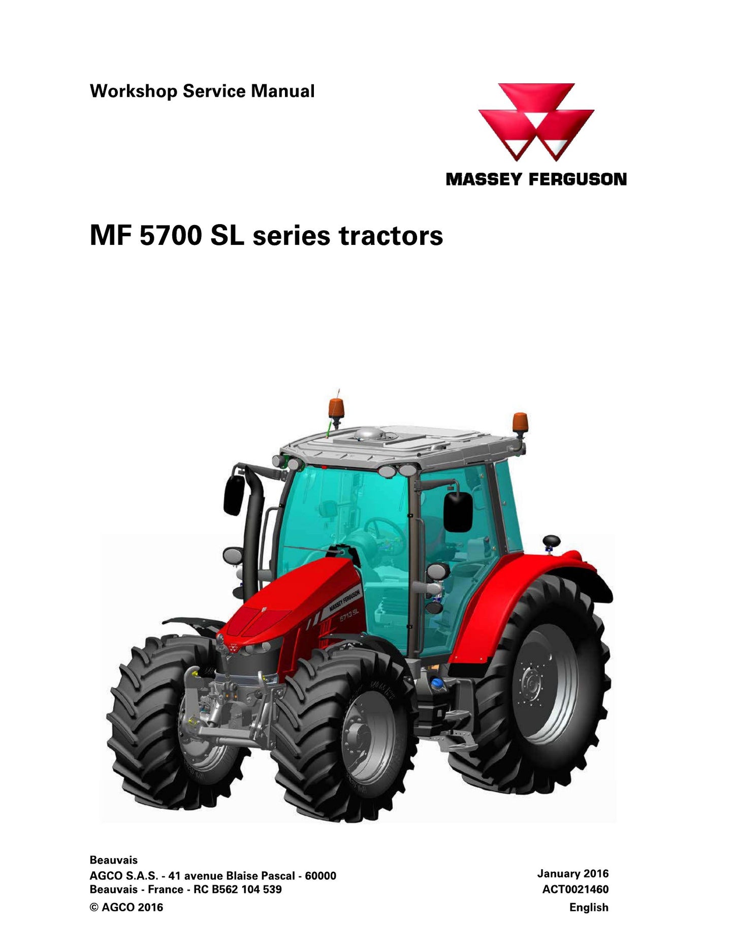 MASSEY FERGUSON MF 5700 SL series Tractor Workshop Factory Workshop Service Manual