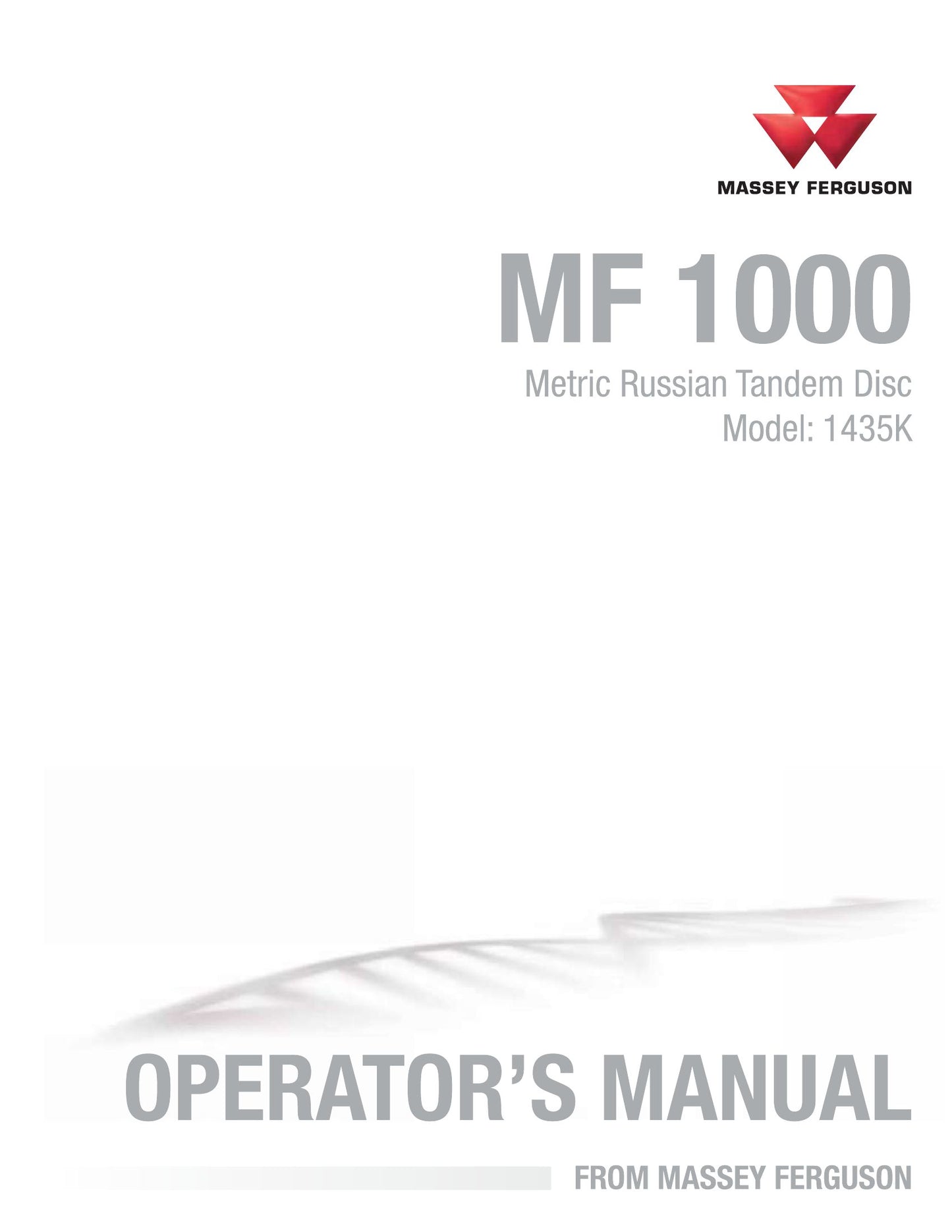 MASSEY FERGUSON MF 1000 Disc Harrow Factory Workshop Operator Manual