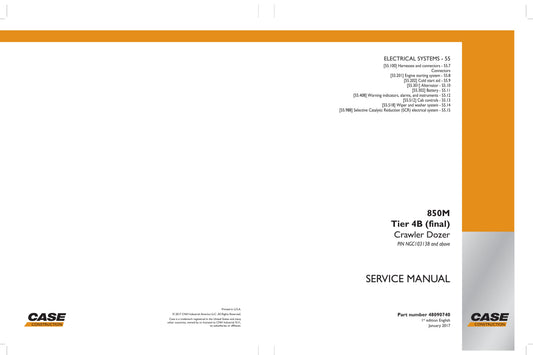 CASE 850M Crawler Dozer Factory Workshop Service Manual 480990740