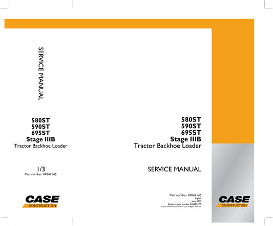 CASE 580ST 590ST 695ST Backhoe Loader Factory Workshop Service Manual 47847146