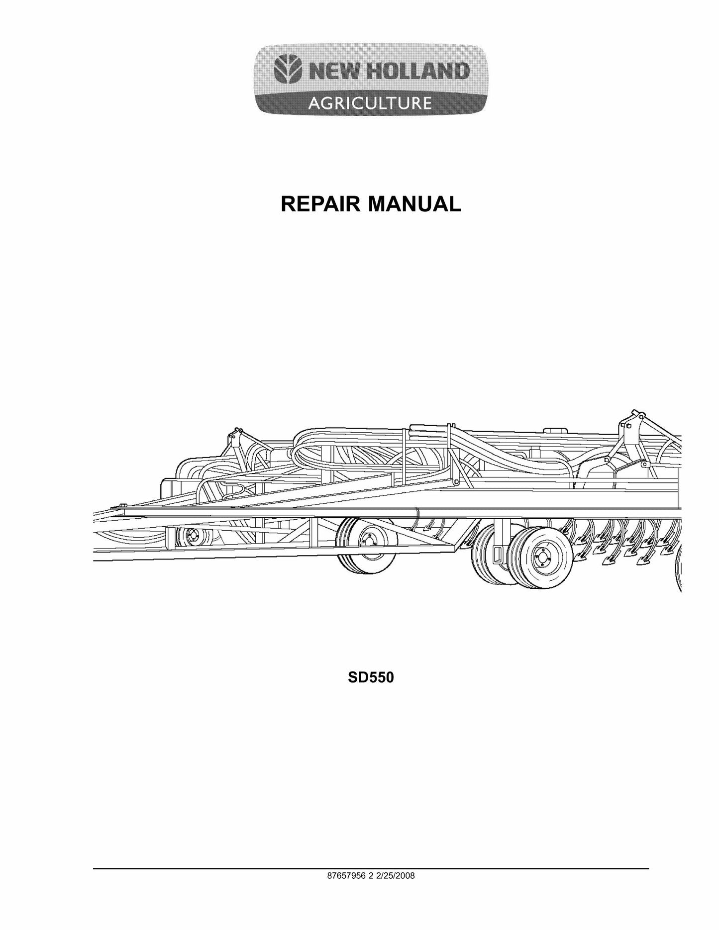 New Holland SD550 Air Drill Factory Workshop Repair Manual 87657956