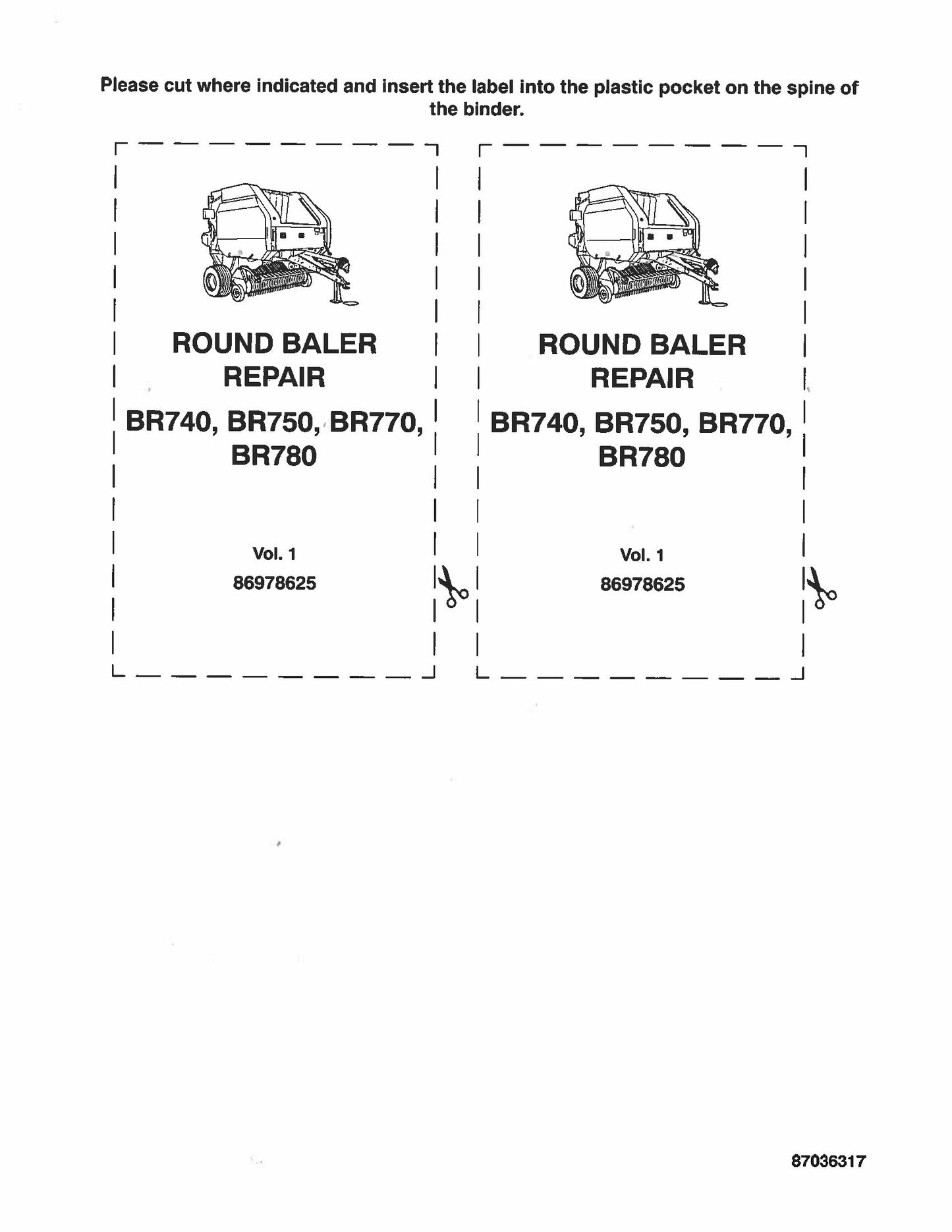 New Holland BR740 BR750 BR770 BR780 Round Baler Factory Workshop Repair Manual 86978625