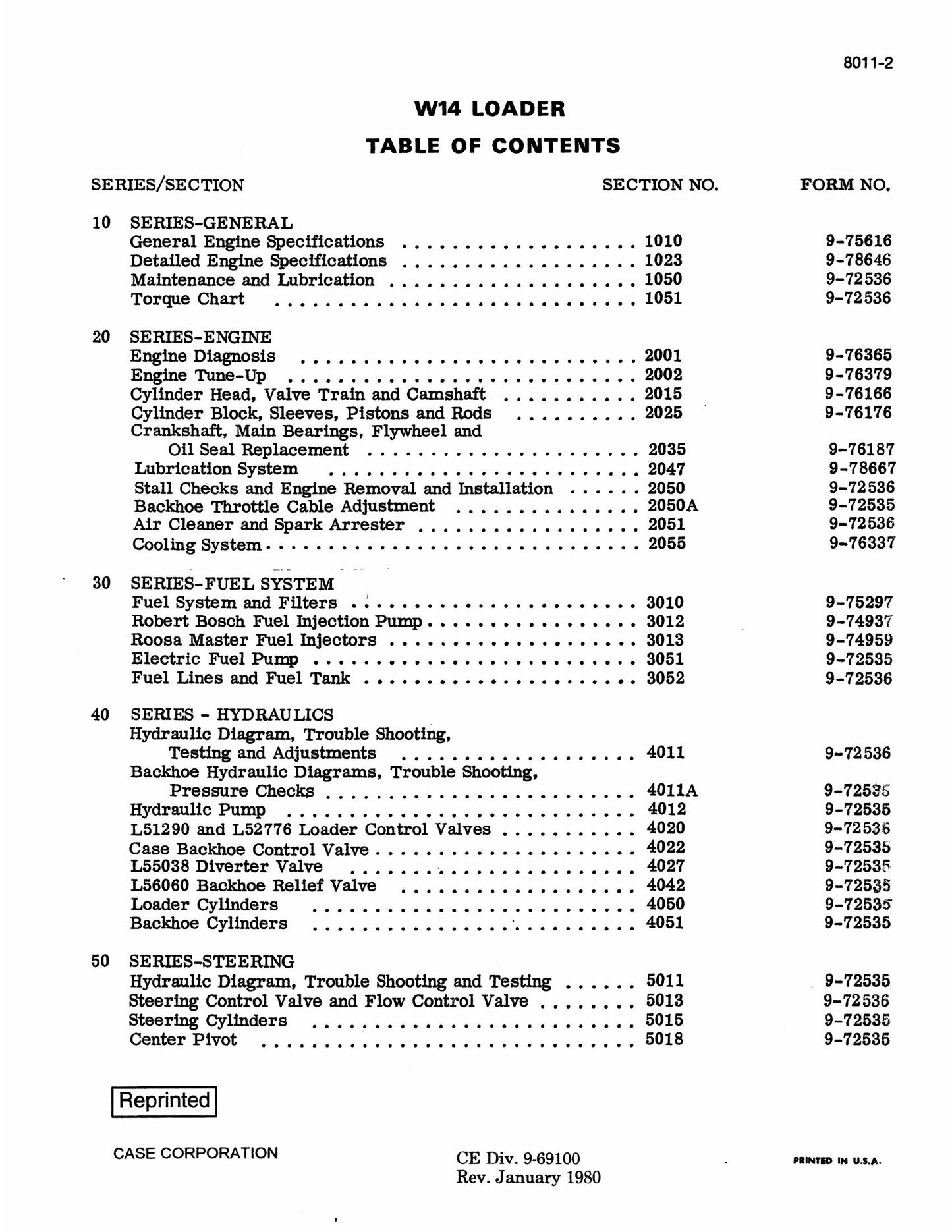 CASE W14 Wheel Loader Factory Workshop Service Manual 9-75616