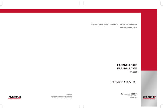 CASE Farmall 30B Farmall 35B Tractor Factory Workshop Service Manual 84559587