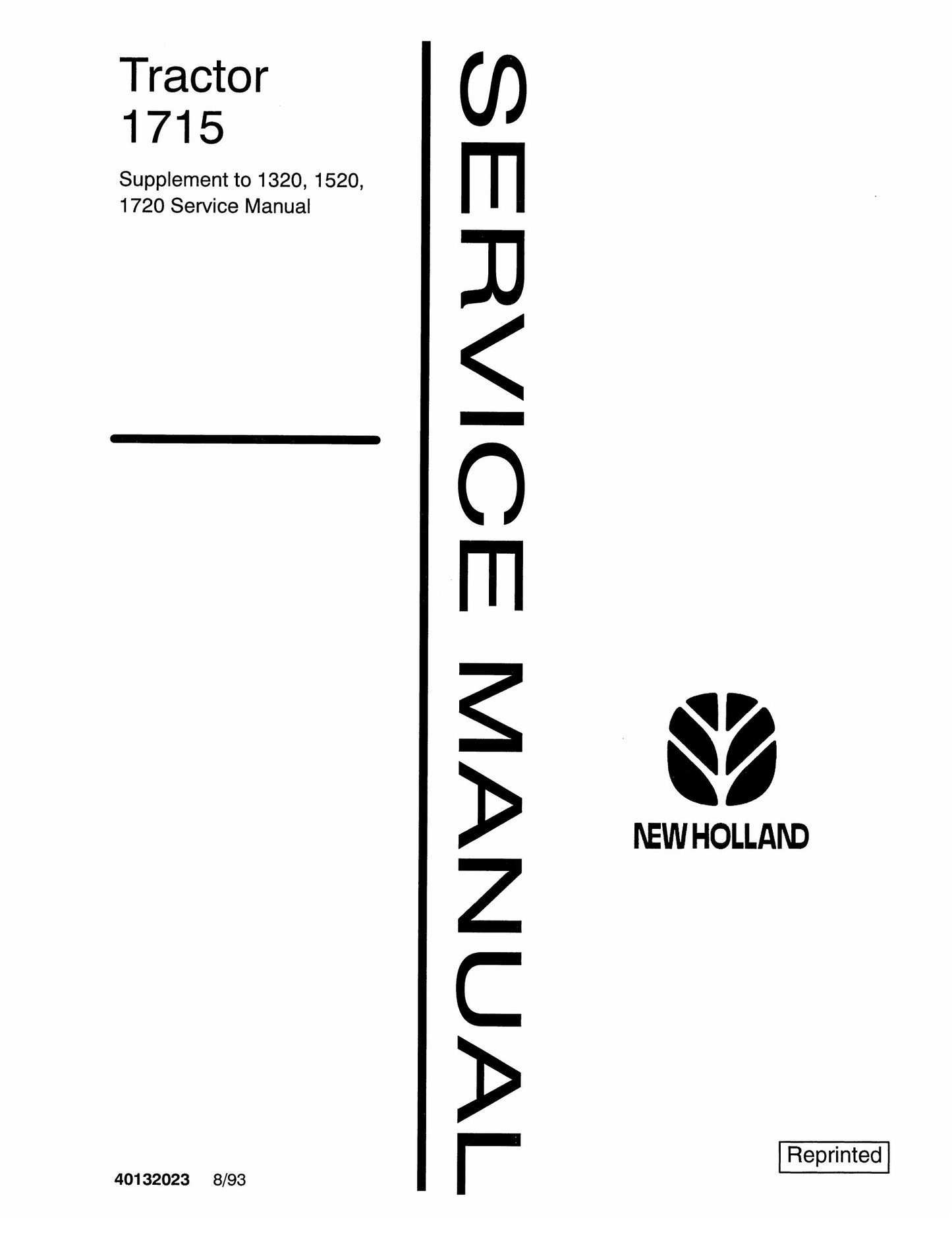 New Holland 1320 1520 1720 1715 Tractor Factory Workshop Service Manual 40132023