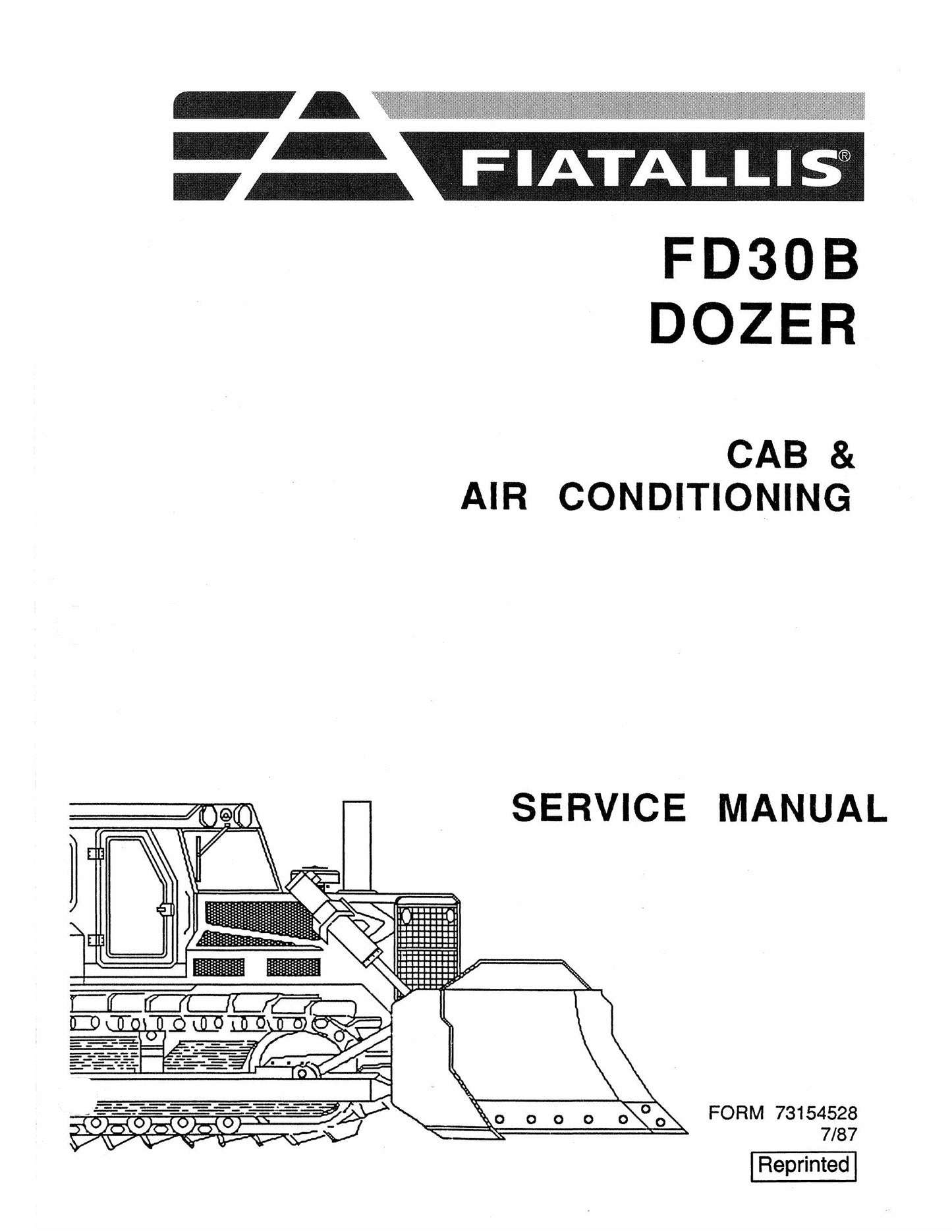 FIATALLIS FD30B Bulldozer Factory Workshop Service Manual 73154528