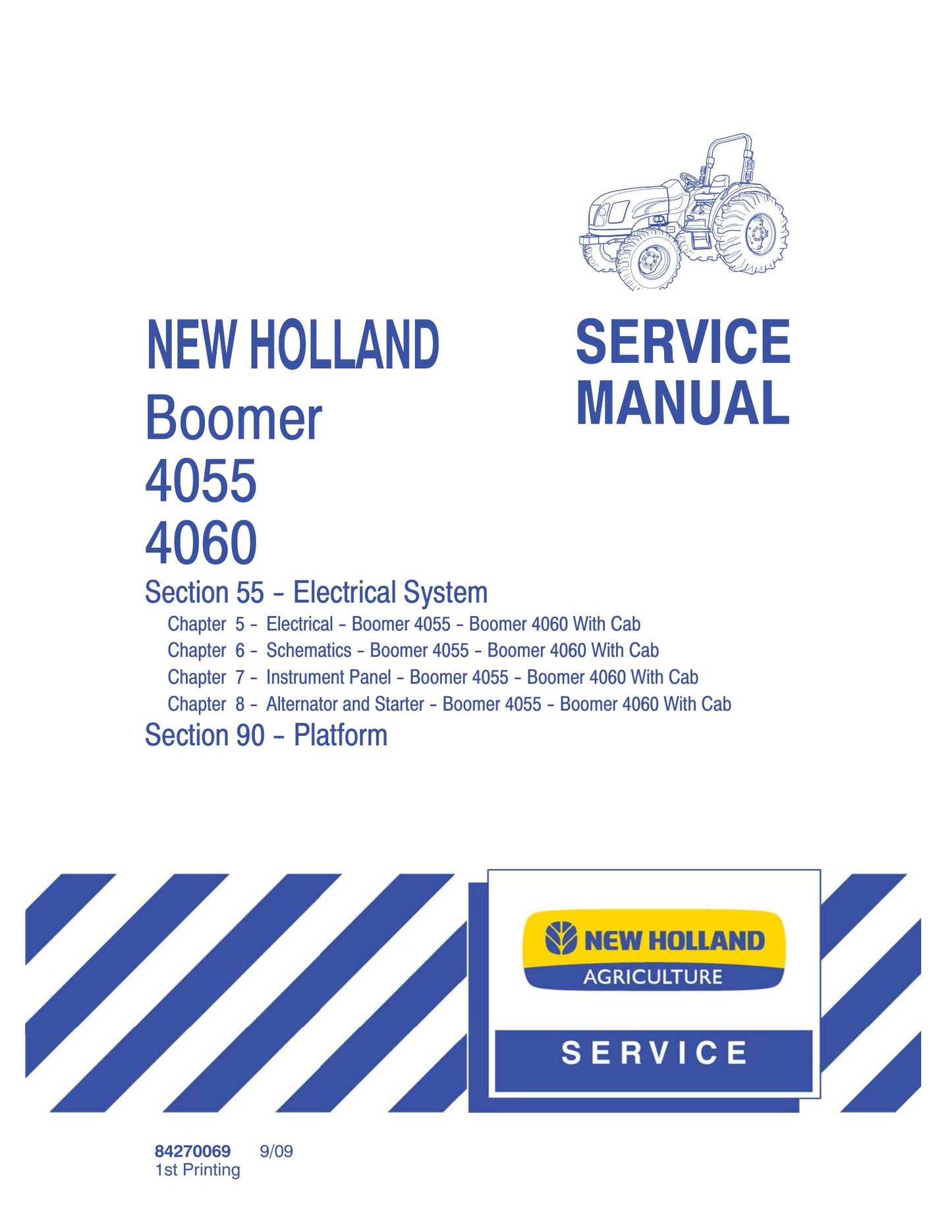 New Holland Boomer 4055 Boomer 4060 Tractor Factory Workshop Service Manual