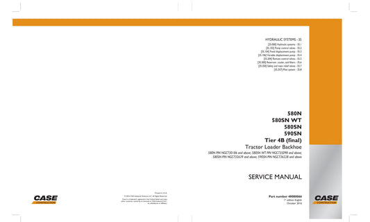 CASE 580N 580SN 580SN WT 590SN Backhoe Loader Factory Workshop Service Manual 4808046
