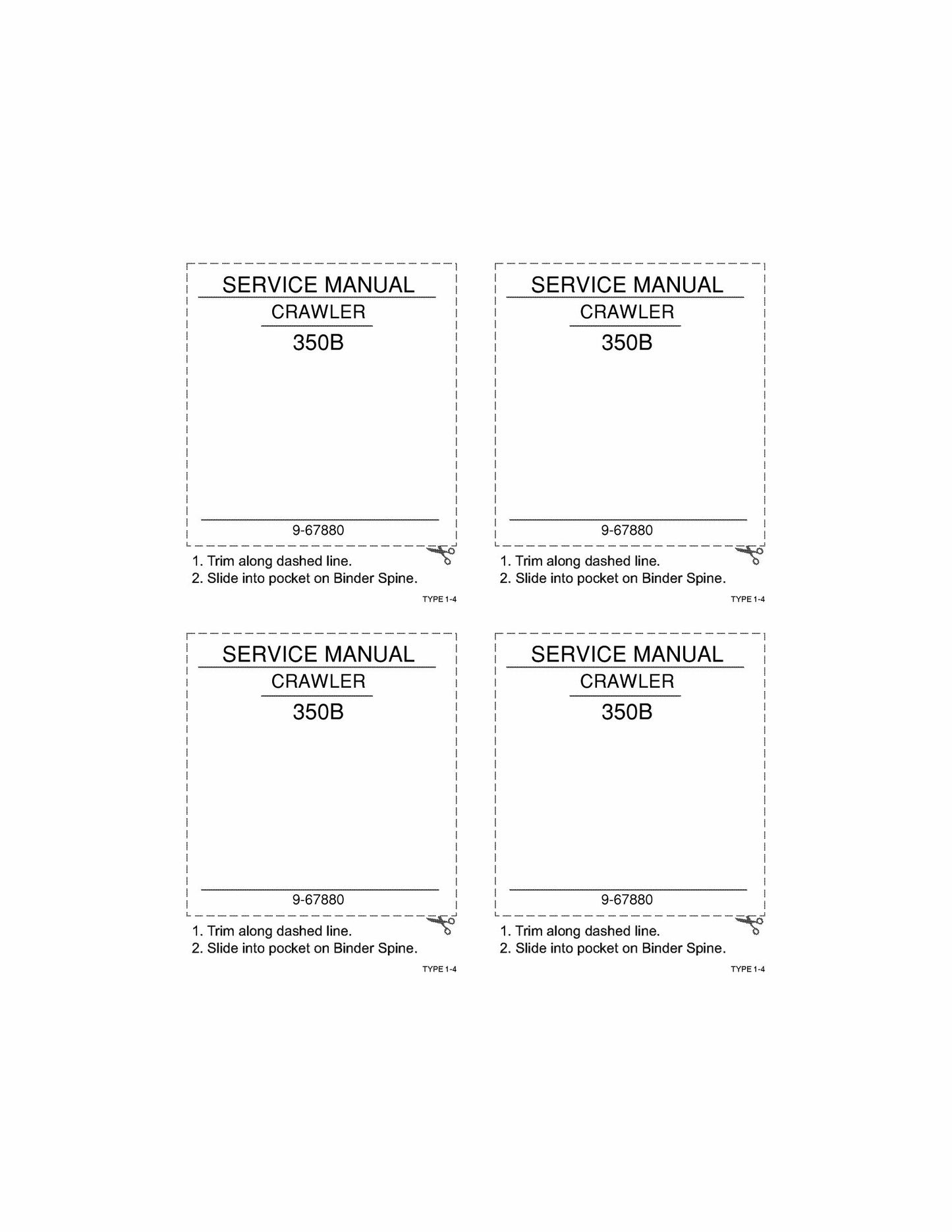 CASE 350B Crawler Factory Workshop Service Manual 9-67880