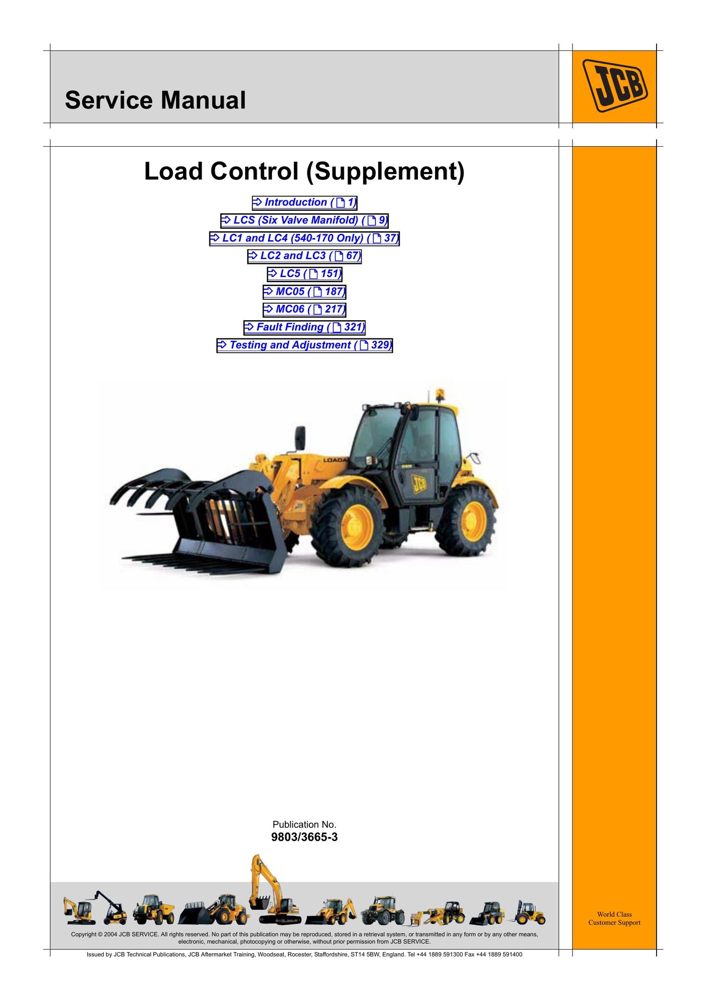 JCB 540-170 535-95 531-70 541-70 535-160 535-125 535-140 533-105 532-120 541-70 536-70 538-60 528-70 Loadall Factory Workshop Service Manual 9803/3665-3