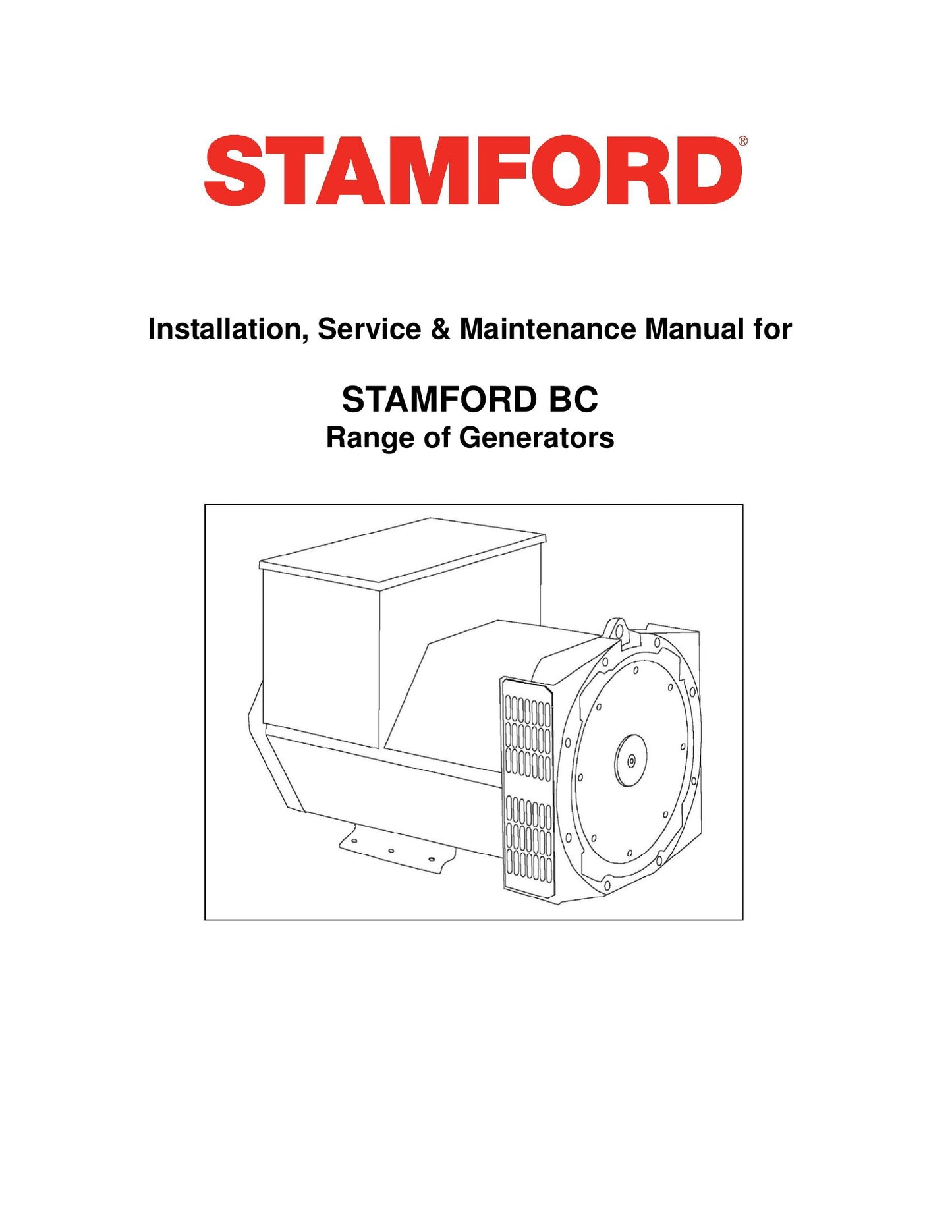 STAMFORD BC Range of Generators Installation, Service & Factory Workshop Maintenance Manual 9806-4650