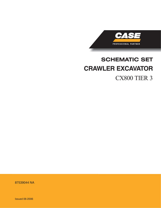 CASE CX800 Crawler Excavator Schematic Set 87539044