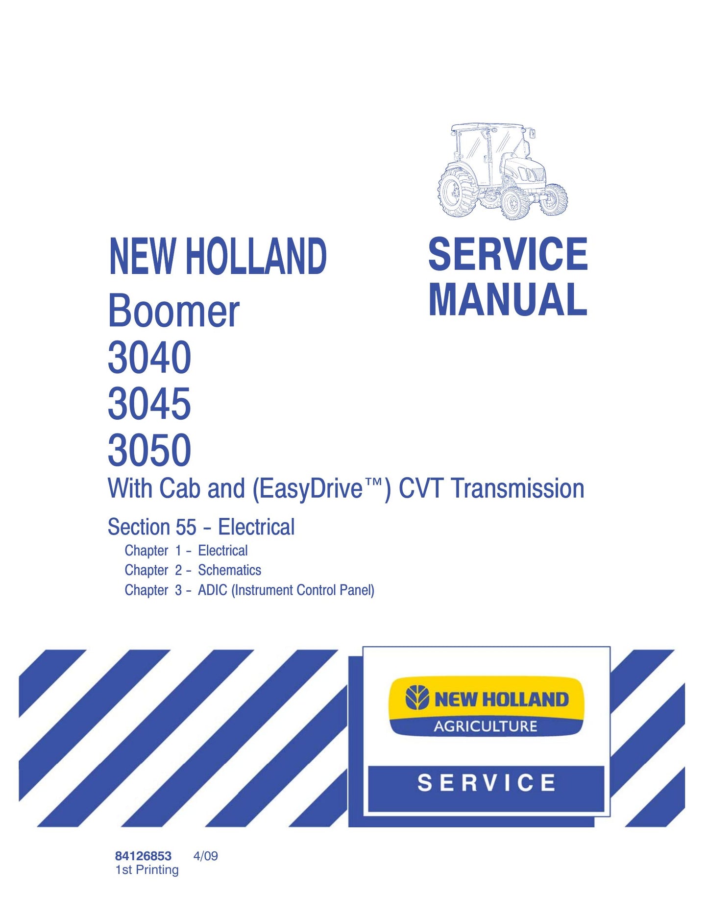 New Holland Boomer 3040 Boomer 3045 Boomer 3050 Tractor Factory Workshop Service Manual