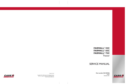 CASE IH FARMALL 55C FARMALL 65C FARMALL 75C Tractor Factory Workshop Service Manual 84419878A