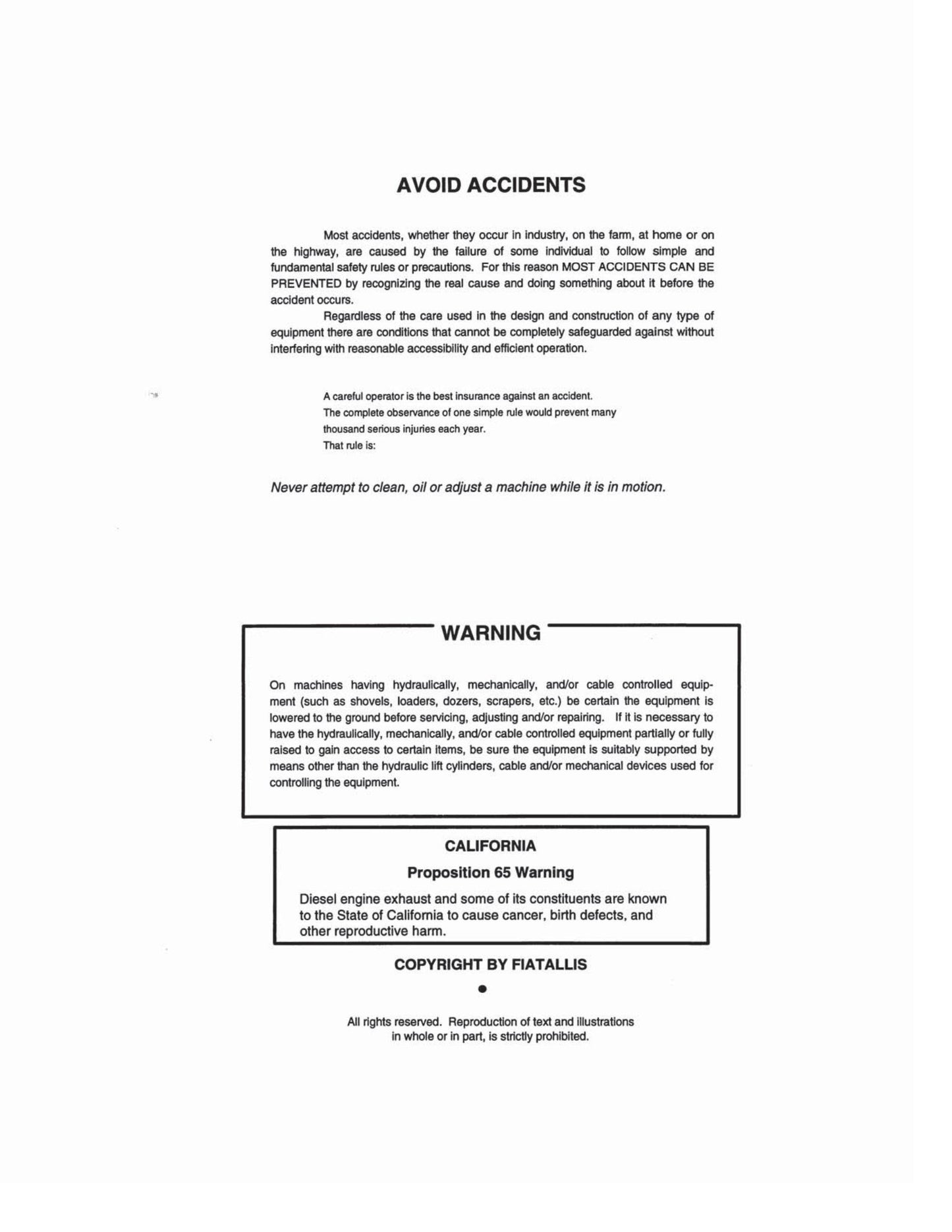 FIATALLIS Undercarriage Crawler Excavator Service Information Manual 73136963