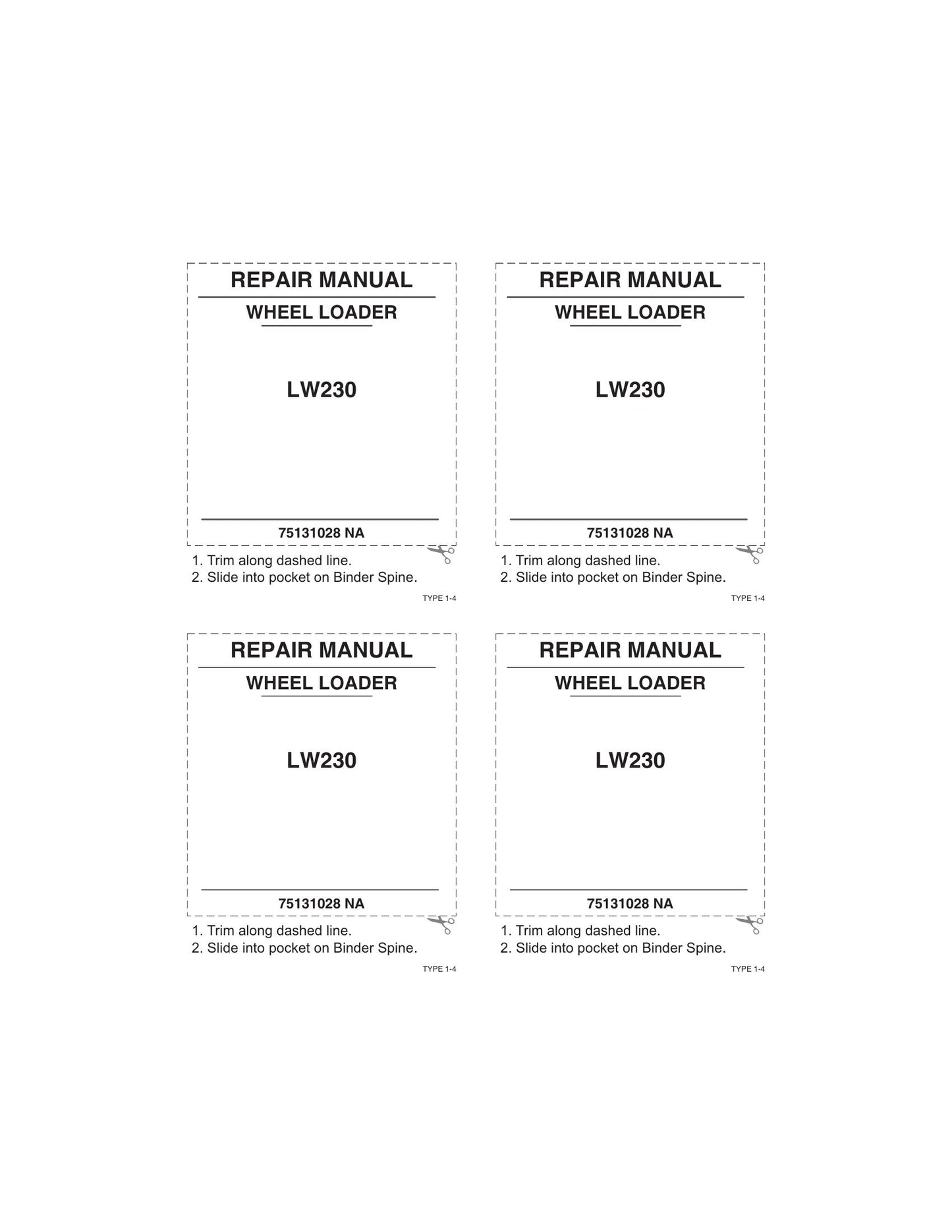 New Holland LW230 Wheel Loader Factory Workshop Repair Manual 75131028