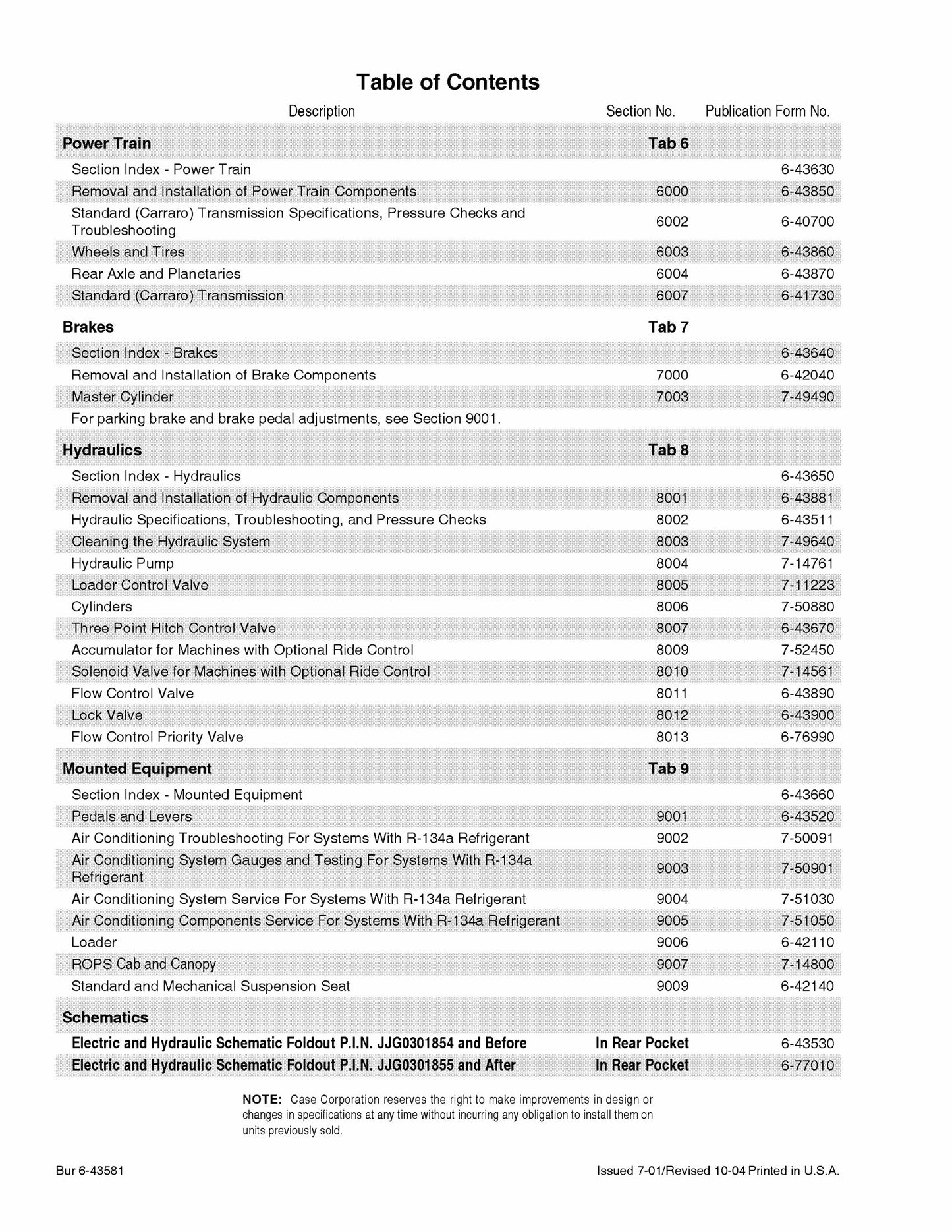CASE 570MXT Loader Landscaper Factory Workshop Service Manual 6-43571