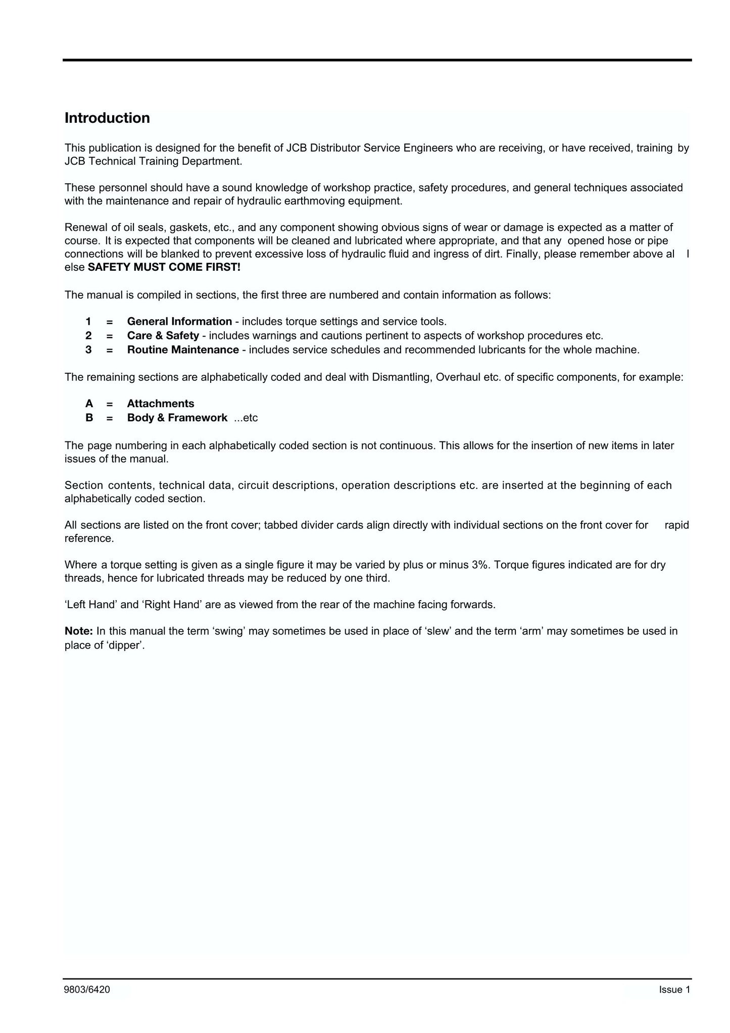JCB JS330 JS450 JS460/500 Crawler Excavator Factory Workshop Service Manual 9803/6420