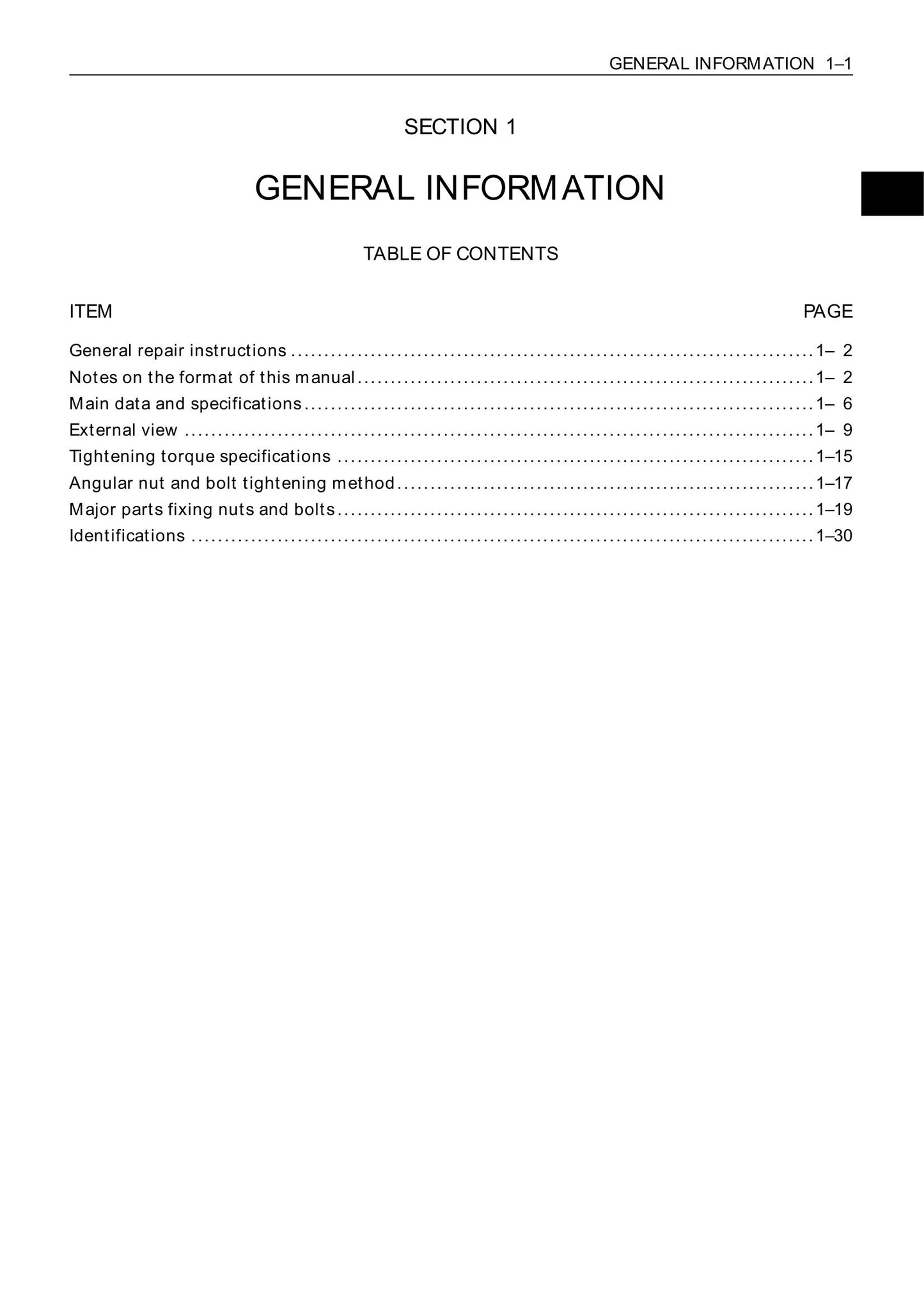 ISUZU AA-4BG1T AA-6BG1 BB-4BG1T BB-6BG1T Industrial Diesel Engine Workshop Manual 9806-2210