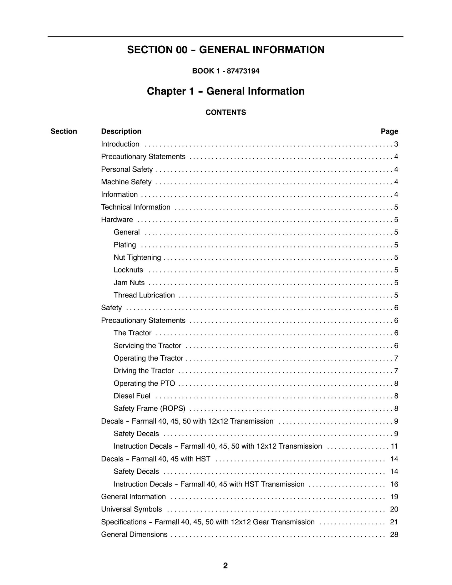 FARMALL 40 45 50 Tractor Factory Workshop Repair Manual 87473193