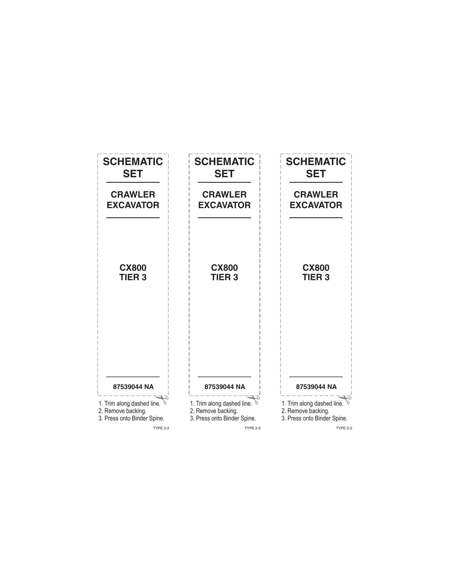 CASE CX800 Crawler Excavator Schematic Set 87539044