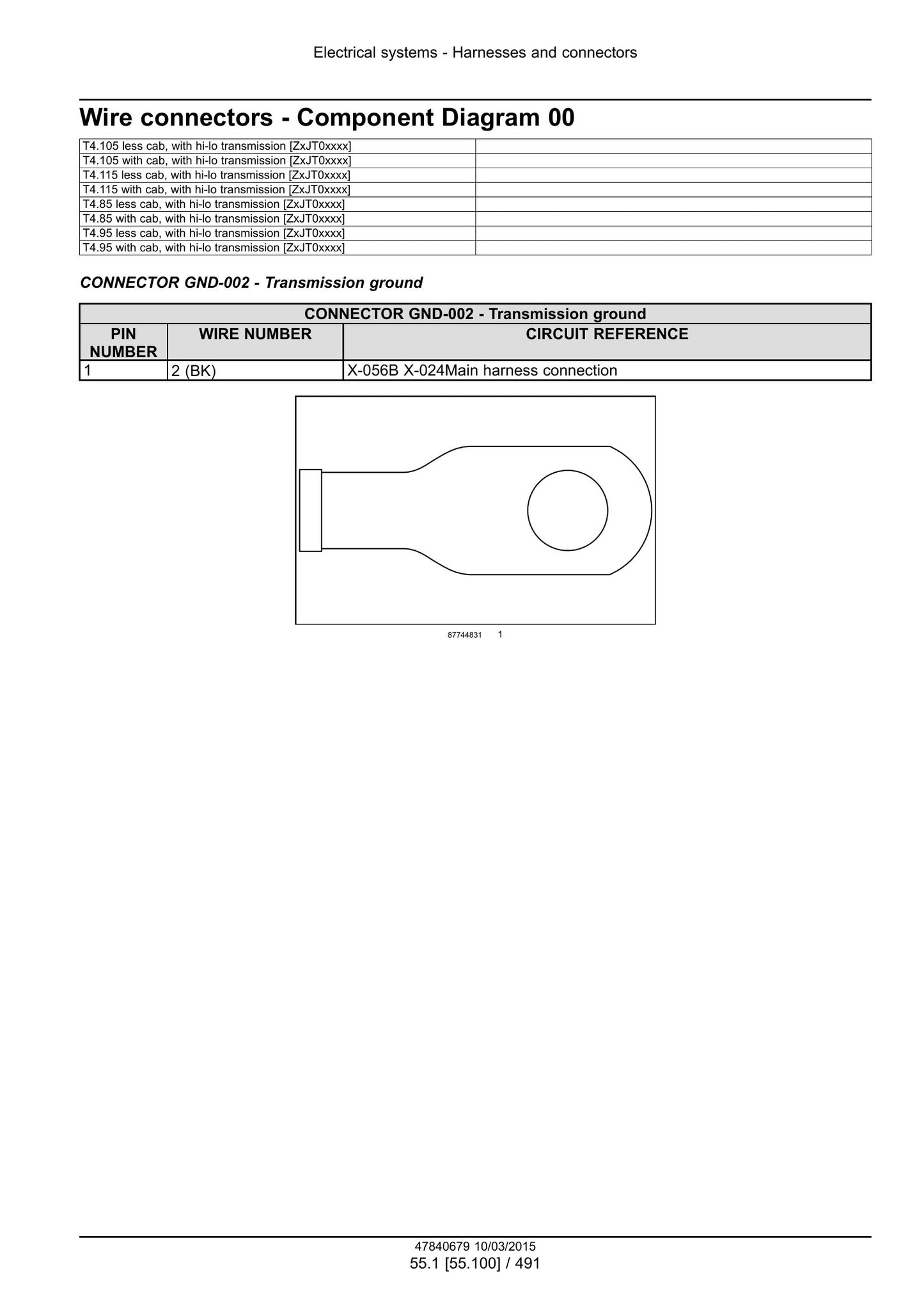 New Holland T4.85 T4.95 T4.105 T4.115 Tractor Factory Workshop Service Manual 47865294