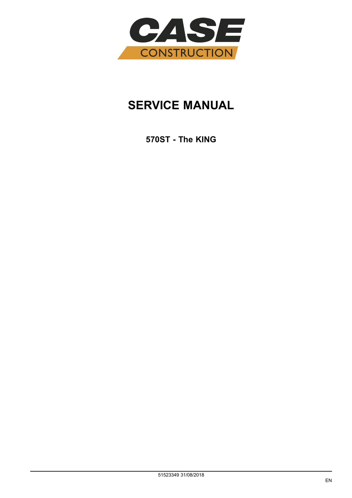 CASE 570ST Backhoe Loader Factory Workshop Service Manual 51523349