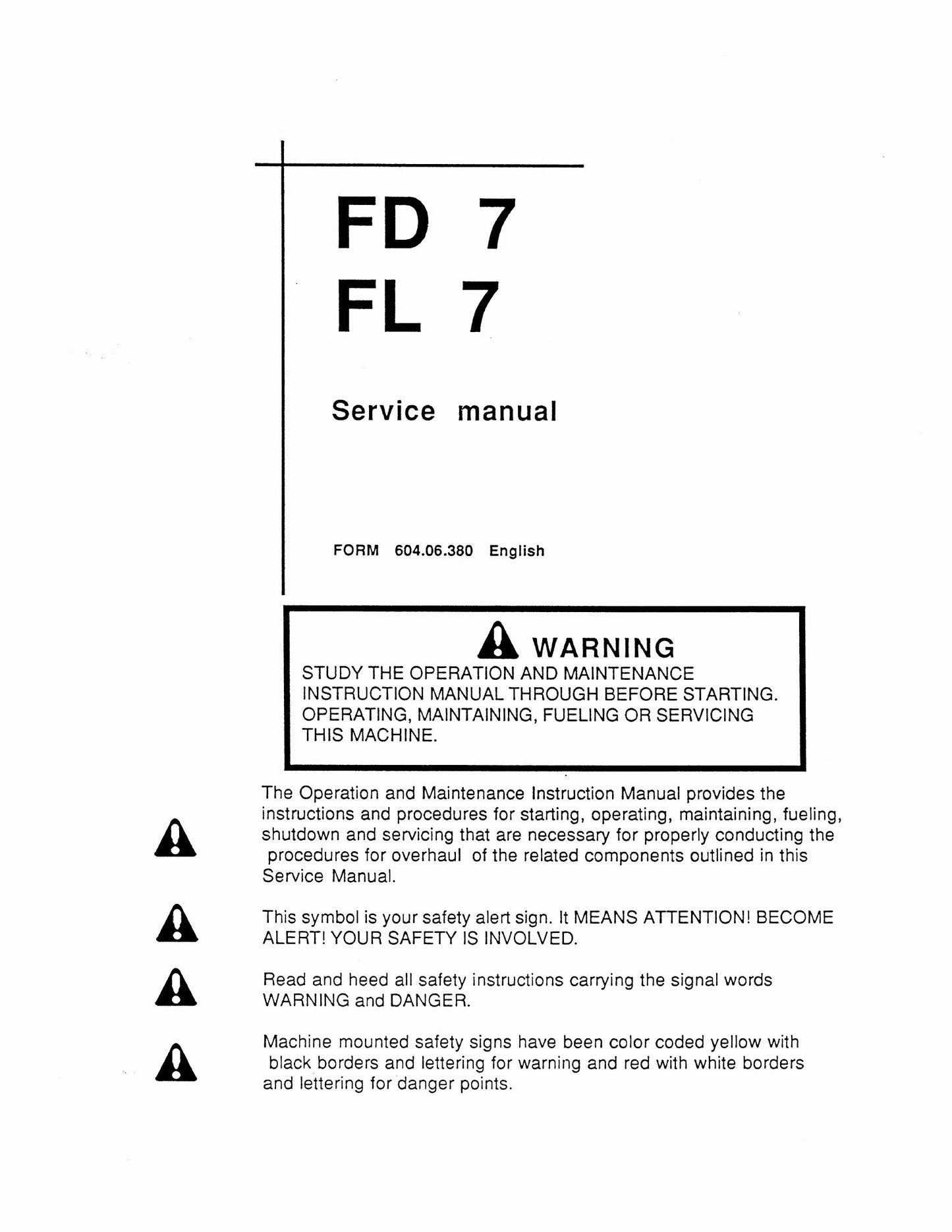 FIATALLIS FD7 FL7 Bulldozer Crawler Loader Factory Workshop Service Manual 604.06.380