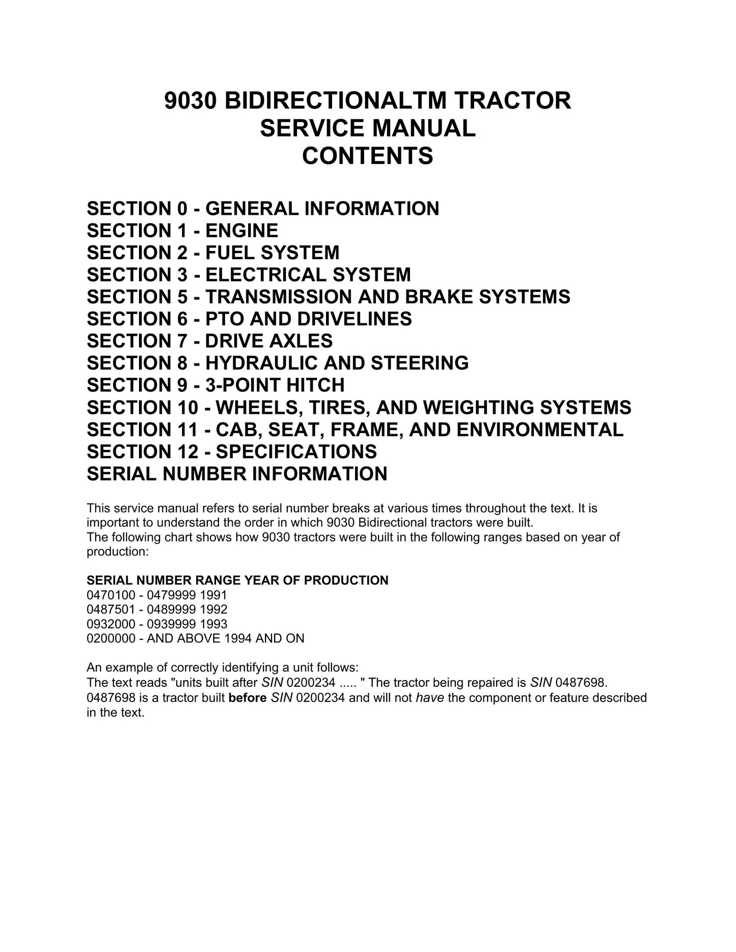 Versatile 9030 Tractor Factory Workshop Service Manual